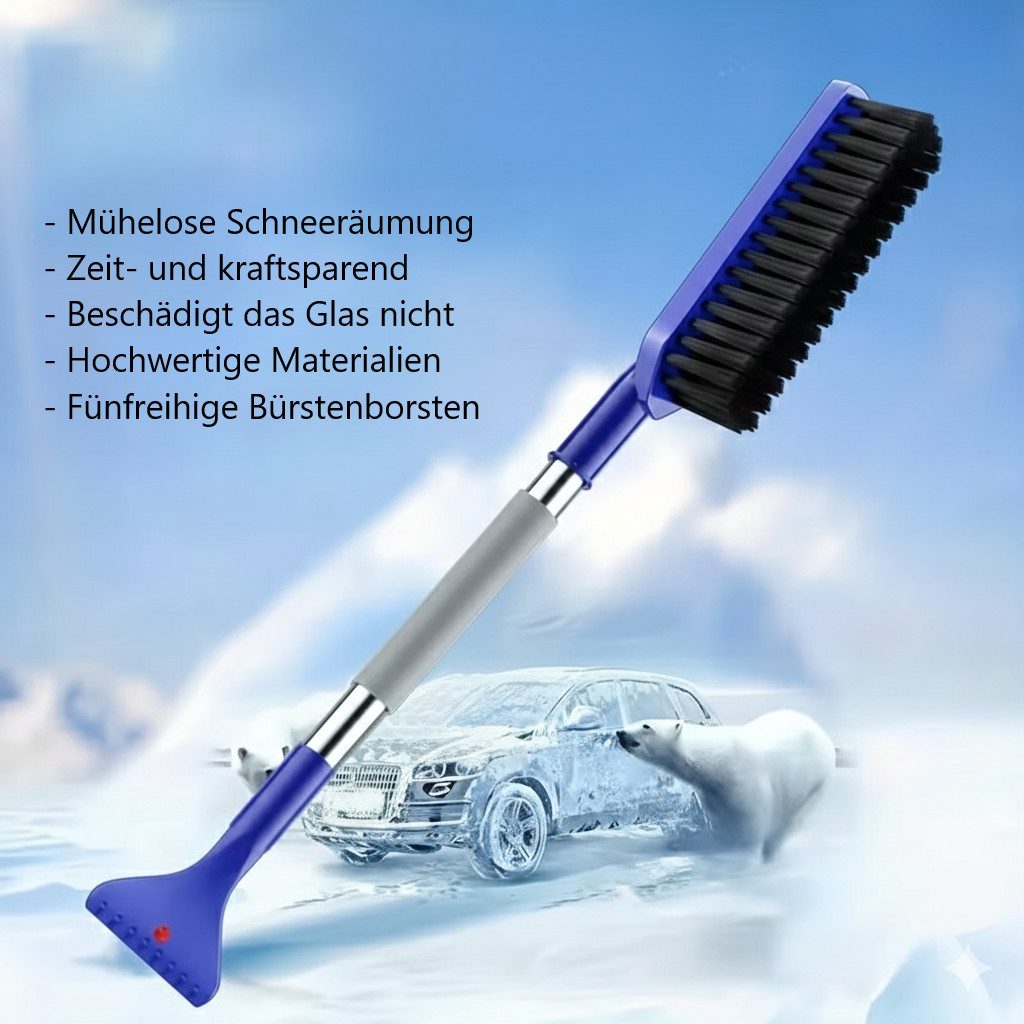 Montegoni 2-in-1 Ice Scraper/Snow Shovel with Brush, Ergonomic Handle, Windscreen Scraper with Non-Slip Grip, Compact