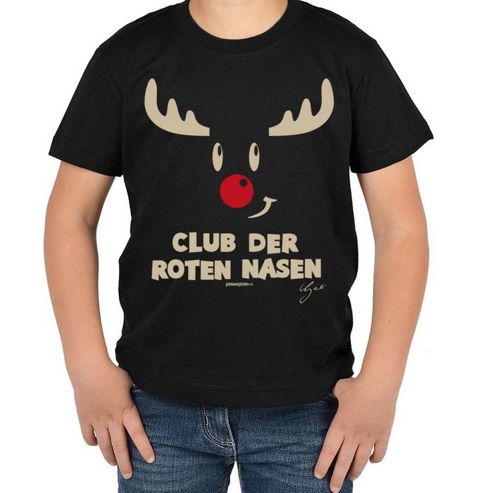 Tini - Shirts T-Shirt Kinder Weihnachtsmotiv TShirt : Club der roten Nasen - Kindershirt Geschenk-Shirt Nikolaus Weihnachten Advent