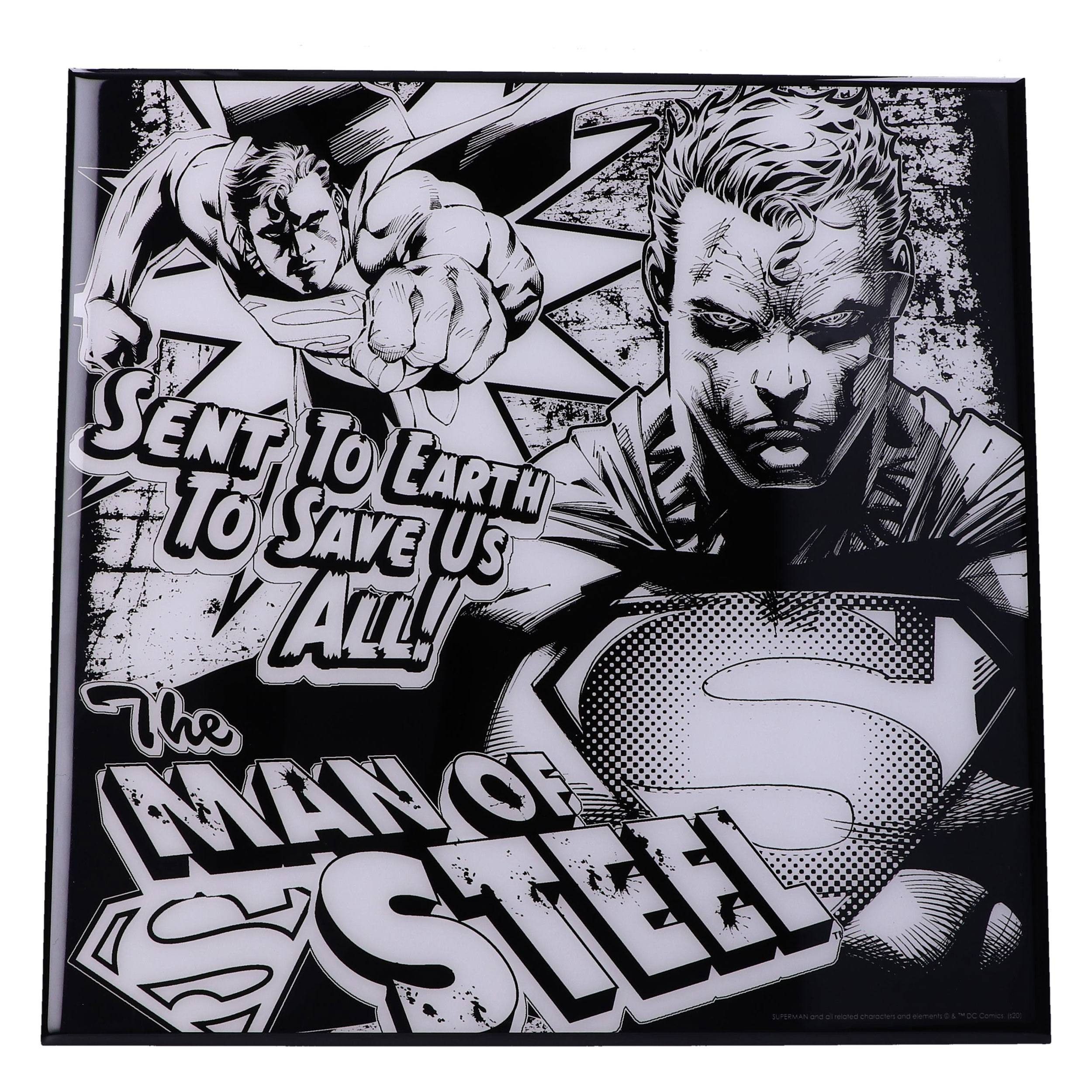 Nemesis Now Wandbild Superman Crystal Clear Picture Wanddekoration 32 x 32 cm, (1 St), Hochwertig mit unvergleichlicher Klarheit