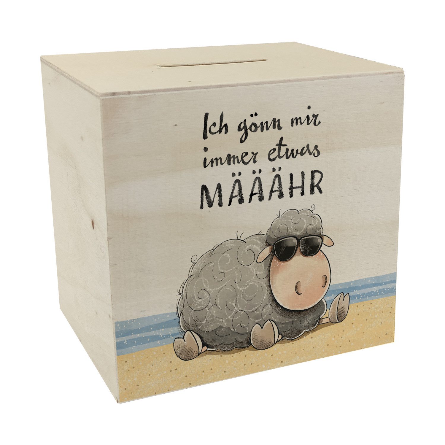 Spardose Schaf Spardose aus Holz mit Spruch Ich gönn mir immer etwas MÄÄÄHR