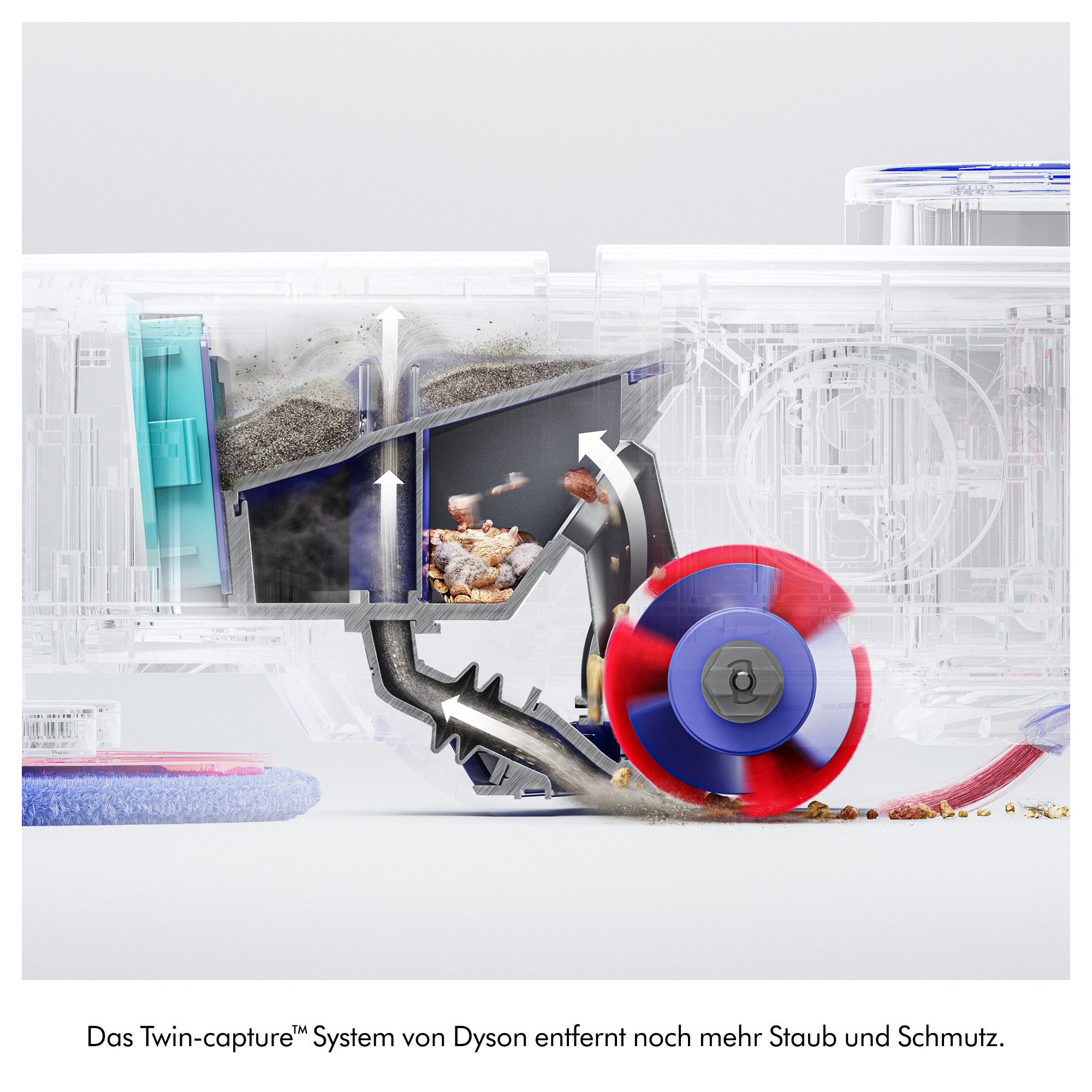 DYSON Nass-Trocken-Saugroboter Dyson R2 Nurovi™ Wash+Dry Saugroboter, beutellos, 21.000 Pa Saugkraft, Twin-capture™-System, Reuleaux-Dreieck-Wischpads – Bild 5 von 5