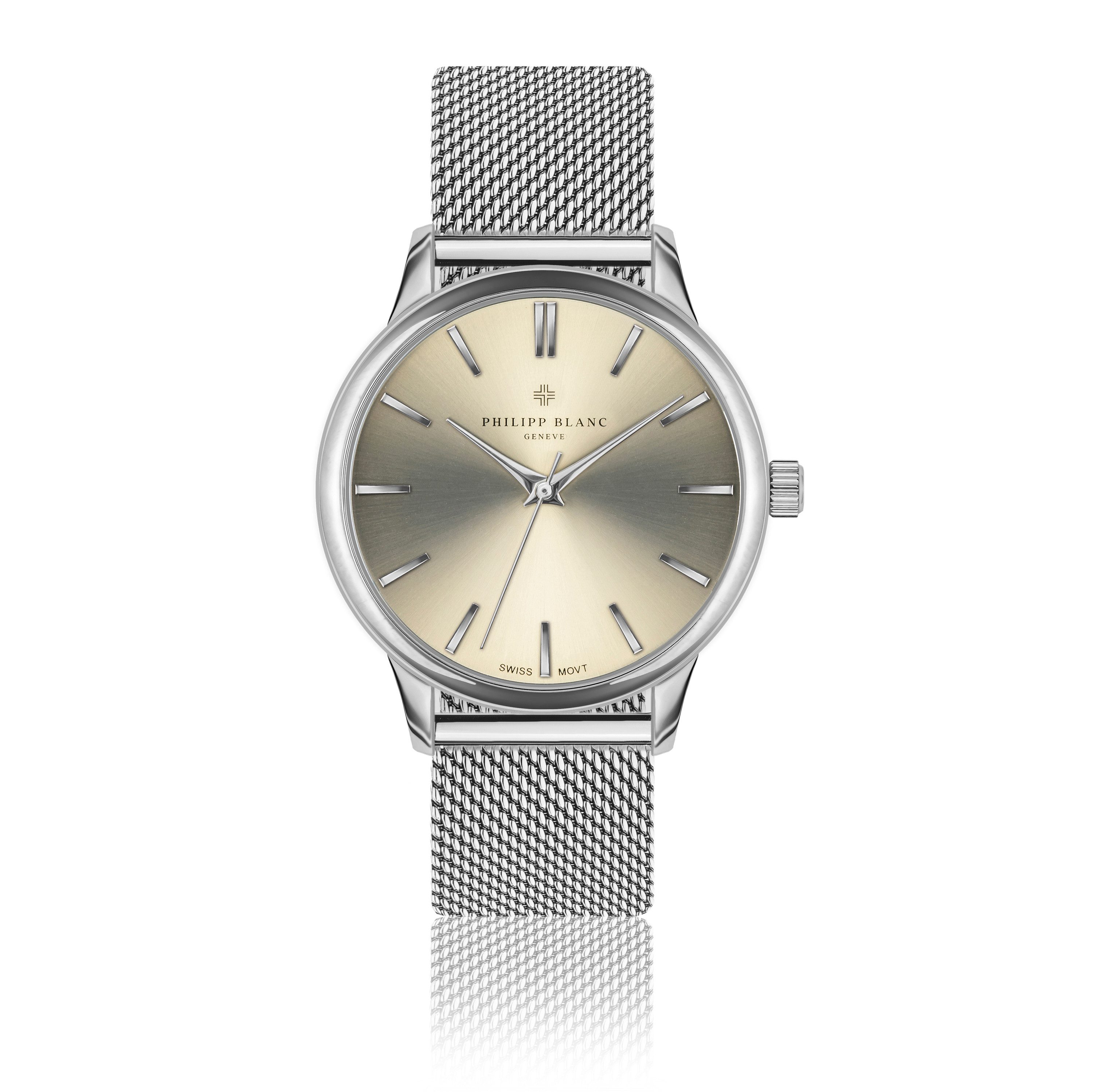 PHILIPP BLANC Quarzuhr PB2-B018S Silver Lugano silver mesh