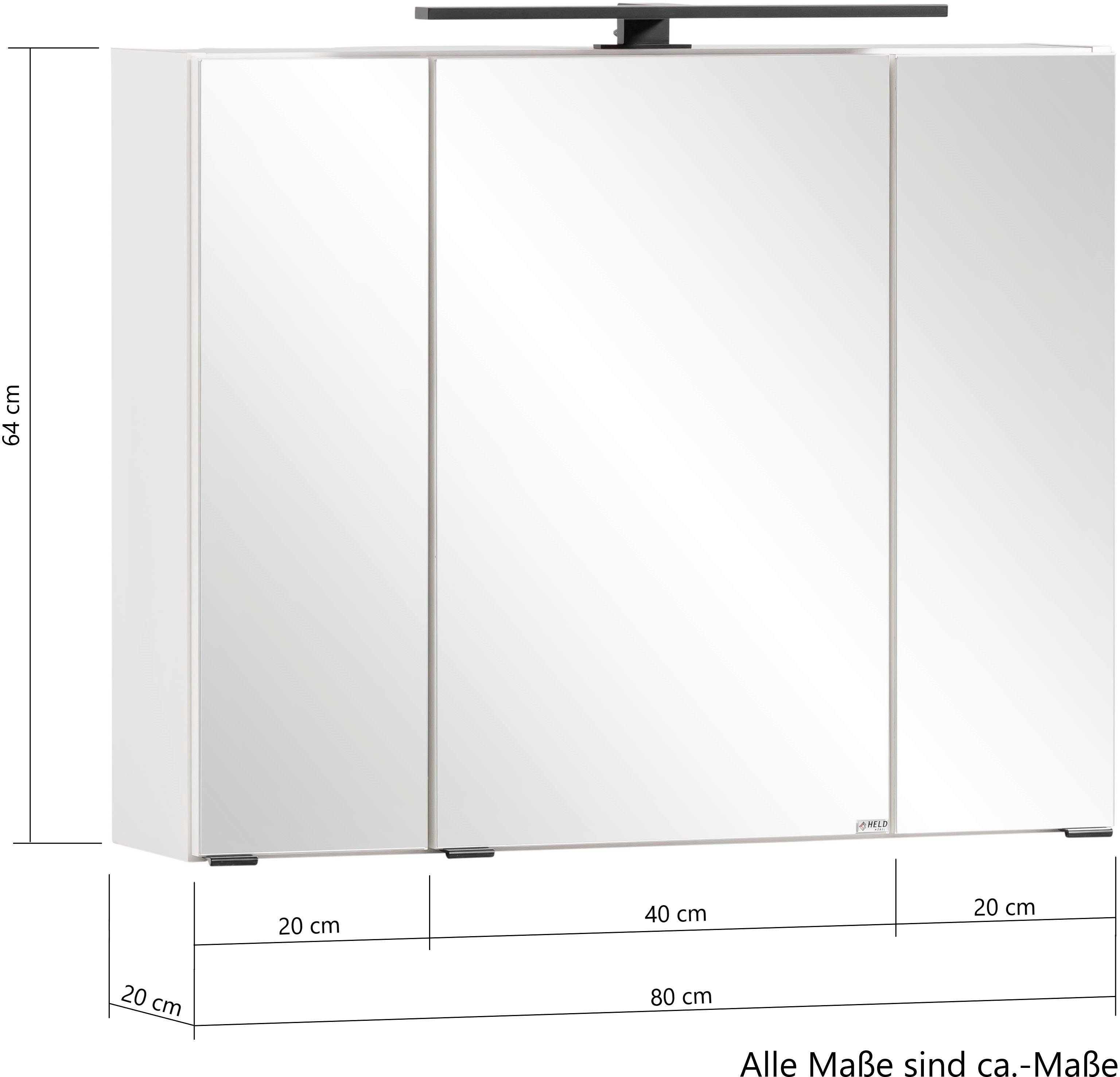 welltime Spiegelschrank Lana Badmöbel, 80 cm breit