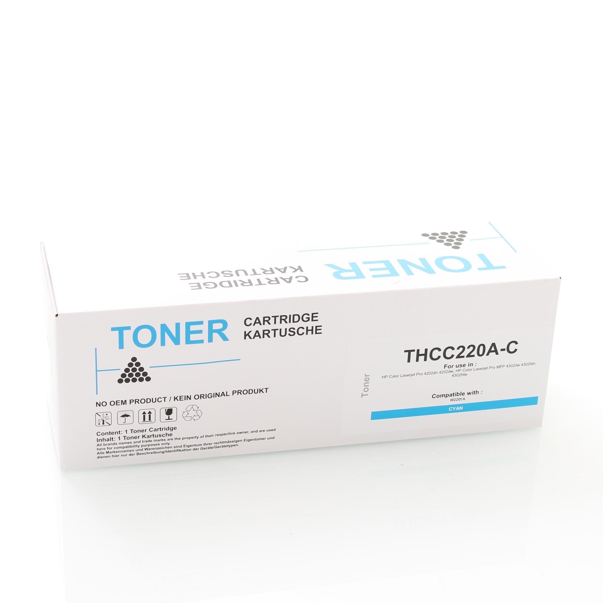 ABC Tonerkartusche Kompatibler Toner (MIT CHIP) für HP 220A W2201A Cyan Color Laserjet Pr