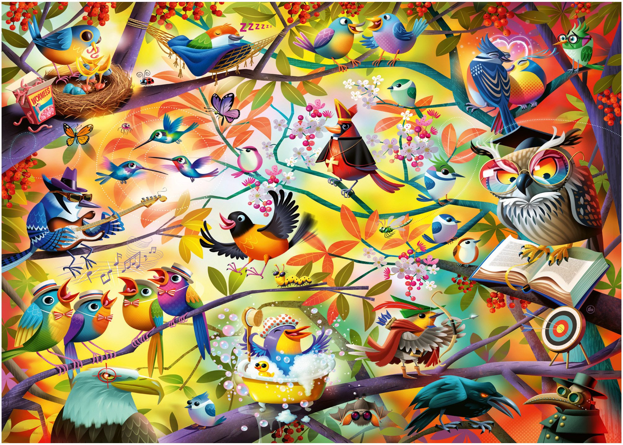Ravensburger Puzzle Dean MacAdam: Fleißige Vögelchen, 1000 Puzzleteile, Made in Germany