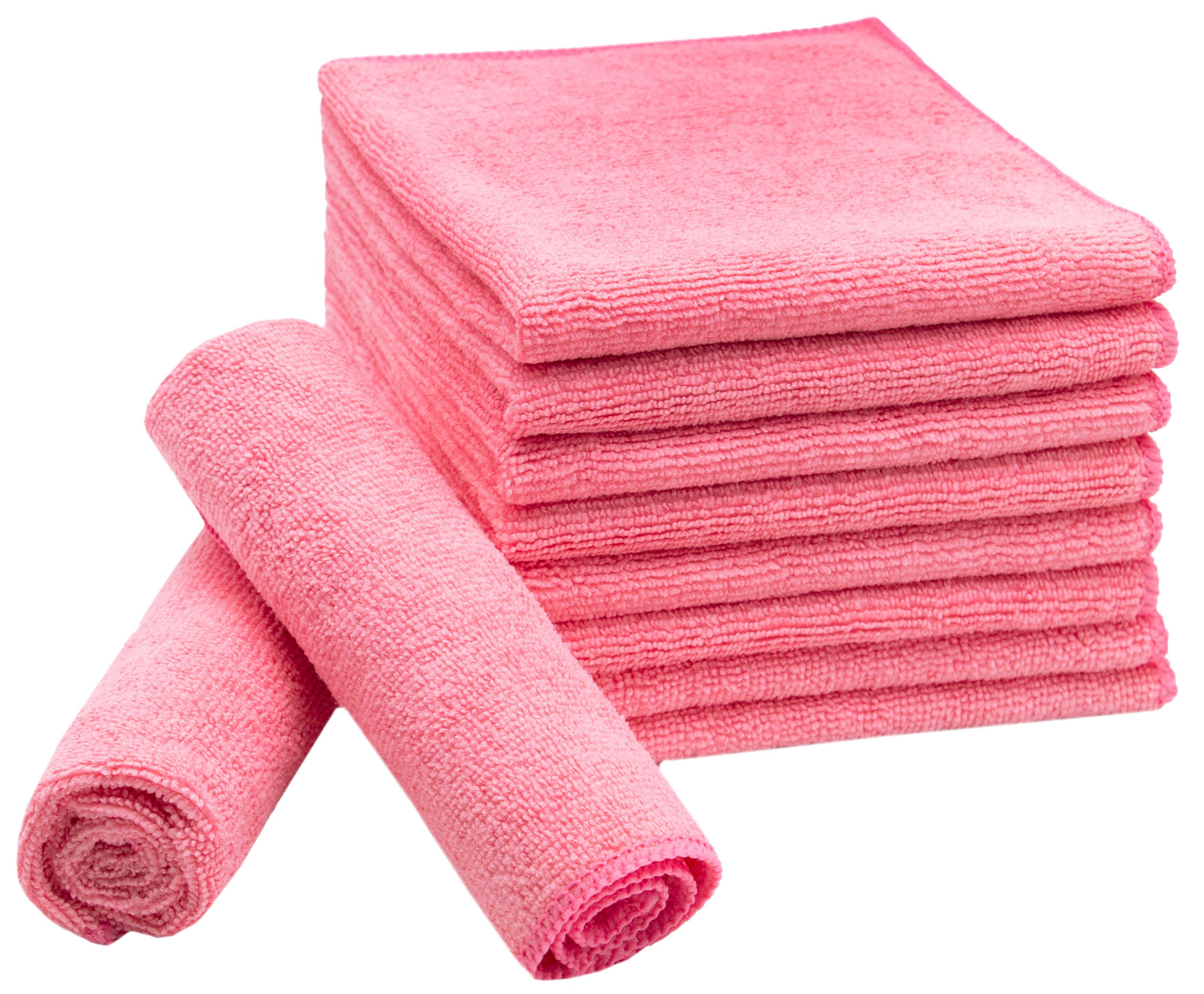 rosa (Spar-Set, Polyester, Geschirrtuch, ZOLLNER 80% vom Hotelwäschespezialisten Polyamid, cm, Mikrofasertücher, x 20% 32 10-tlg), 32