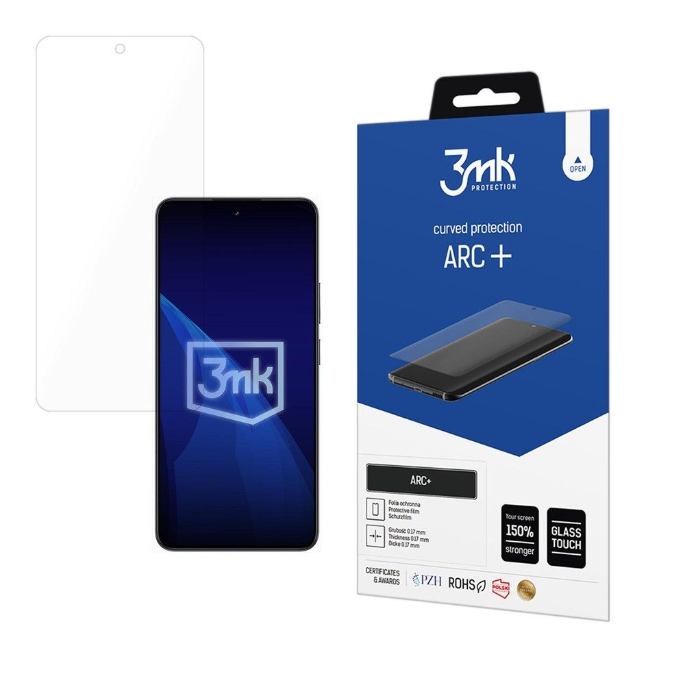 3MK Displayschutzfolie Bildschirmschutzfolie Panzerfolie für Realme 14 5G / 14T 5G, Spar-Set, 1 Stück, Selbstheilend, für gewölbte Displays, 150% stärker