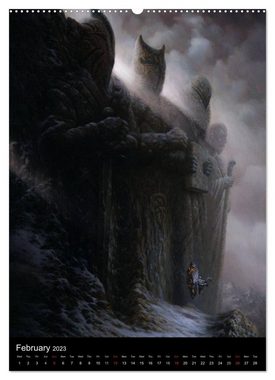 CALVENDO Wandkalender INNERSCAPES Fantasy Paintings by Christophe Vacher (Premium-Calendar 2023 DIN A2 Portrait)