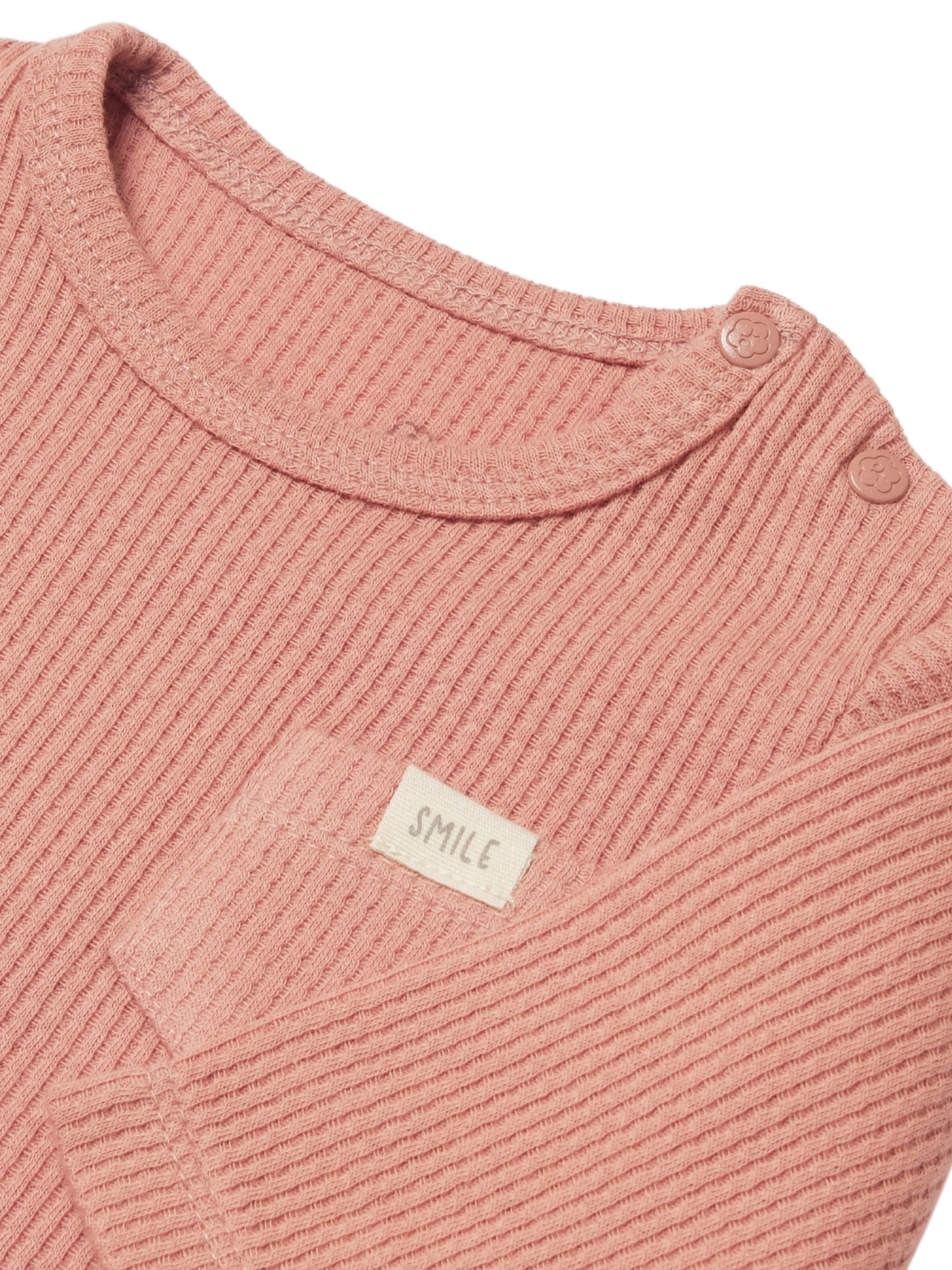biorganic Langarmbody Waffle Smile für Jungen und Mädchen, Unisex, Baby Body (1-tlg) Waffelmuster, Bio-Baumwolle, Größe 56 - 86