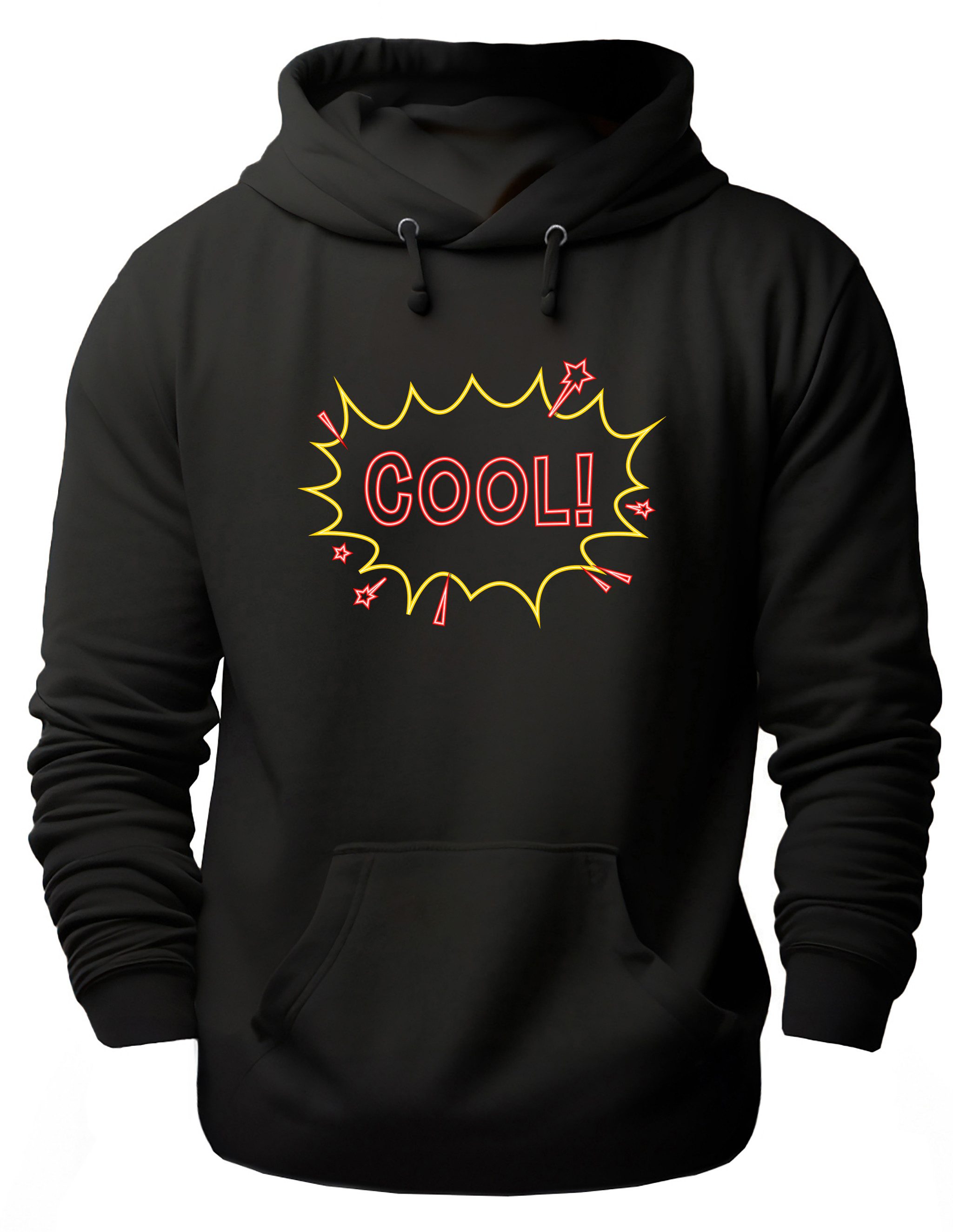 MyDesign24 Hoodie Streetart Kapuzen Pullover - Schriftzug COOL Kapuzensweater - moderner Hoodie i628