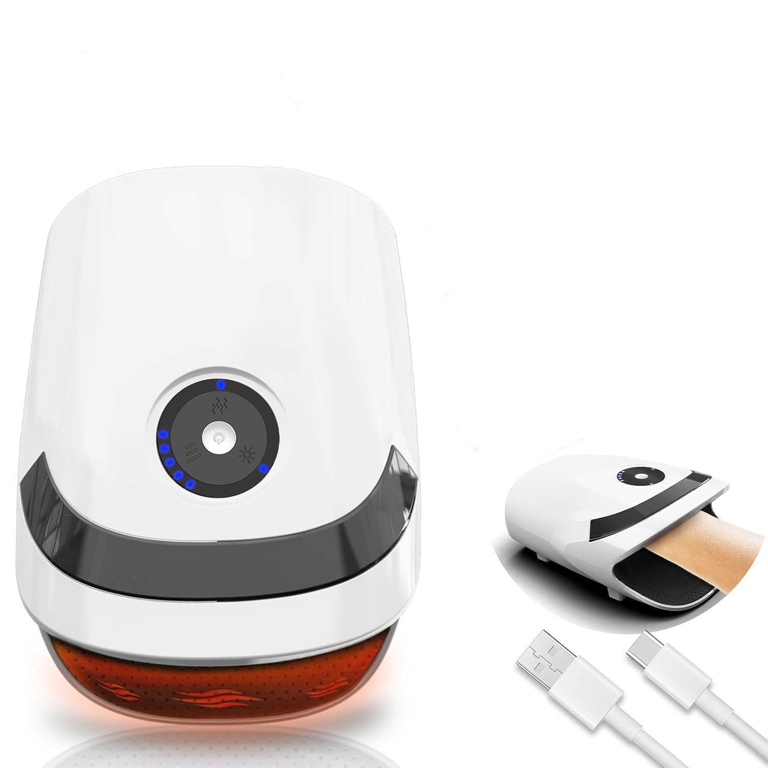 POPOLIC Massagegerät Elektrisches Handmassagegerät mit Wärme und Druck, 42℃ konstant, Multifunktionales Airbag-Finger-Akupunkt-Pflegegerät, 5 Airbag-Modi, Kabelloses Handmassagegerät mit 5 Heizstufen, 3 Massagemodi, USB Wiederaufladbares Handmassagegerät zur Schmerzlinderung