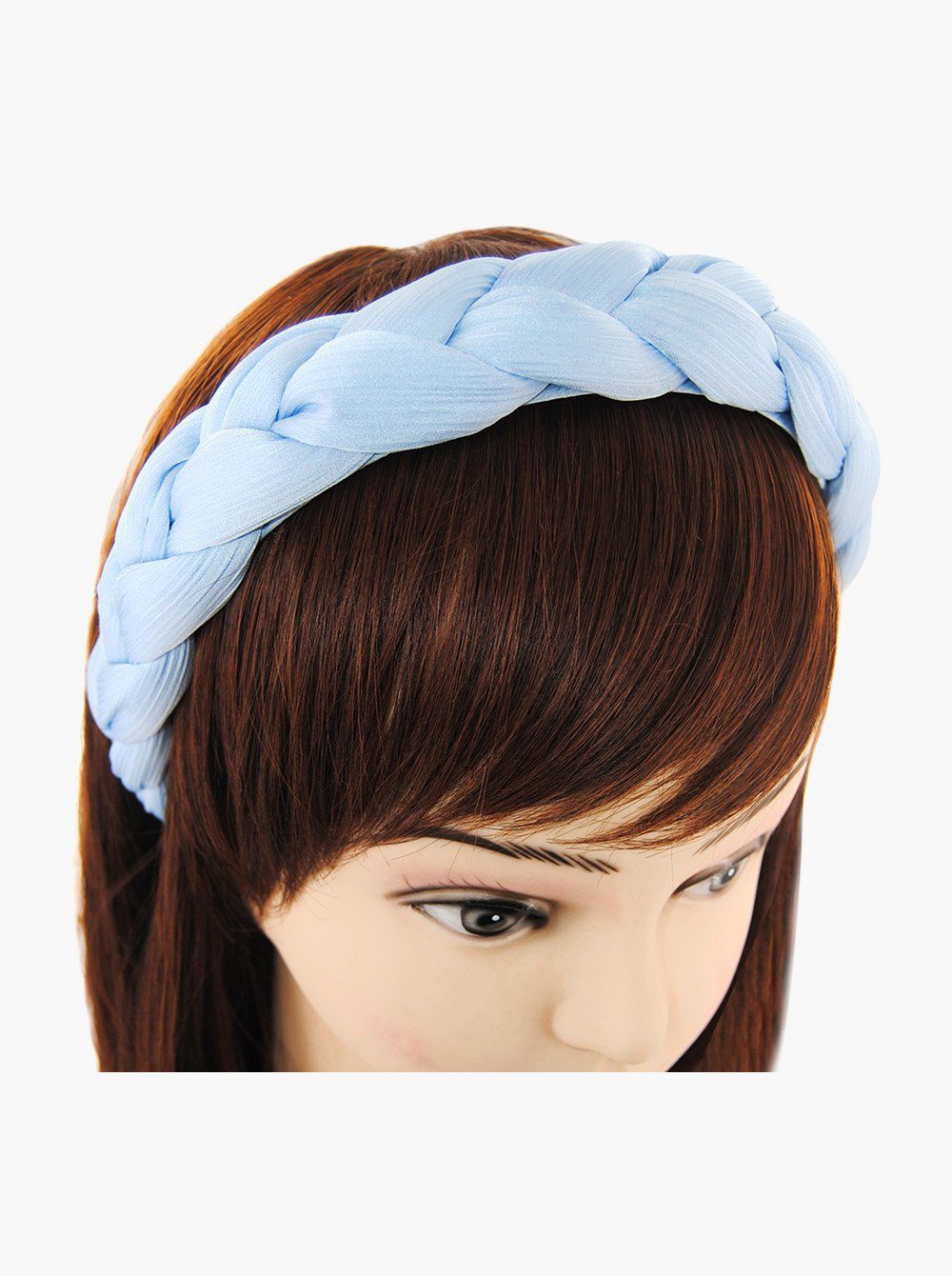Damen Geflochtener Vintage Hellblau Haareifen Candy wunderschön Stoff Haarreif, Haarreif Colours Haarband axy