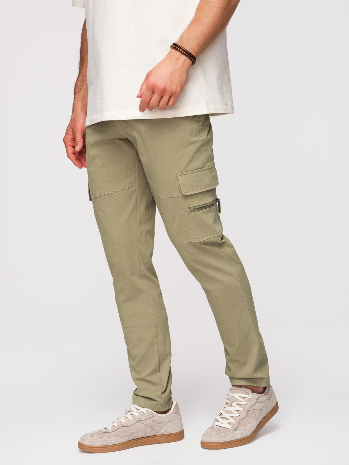 Cargohose Herren Cargo Hose Straight Leg Baumwolle Olive green M