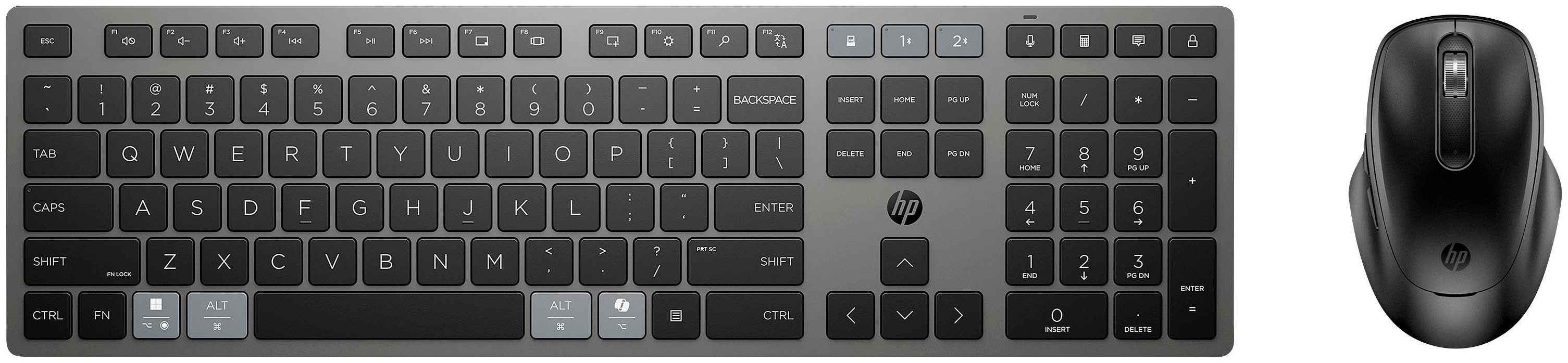 HP 720 Kombo mit wiederaufladbarer kabelloser Tastatur und Maus Tastatur- und Maus-Set