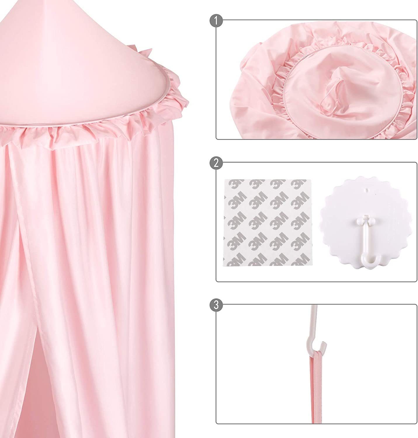 EUGAD Bettzelt Moskitonetz Betthimmel (1-tlg) rosa für Schlafzimmer Spielzelte