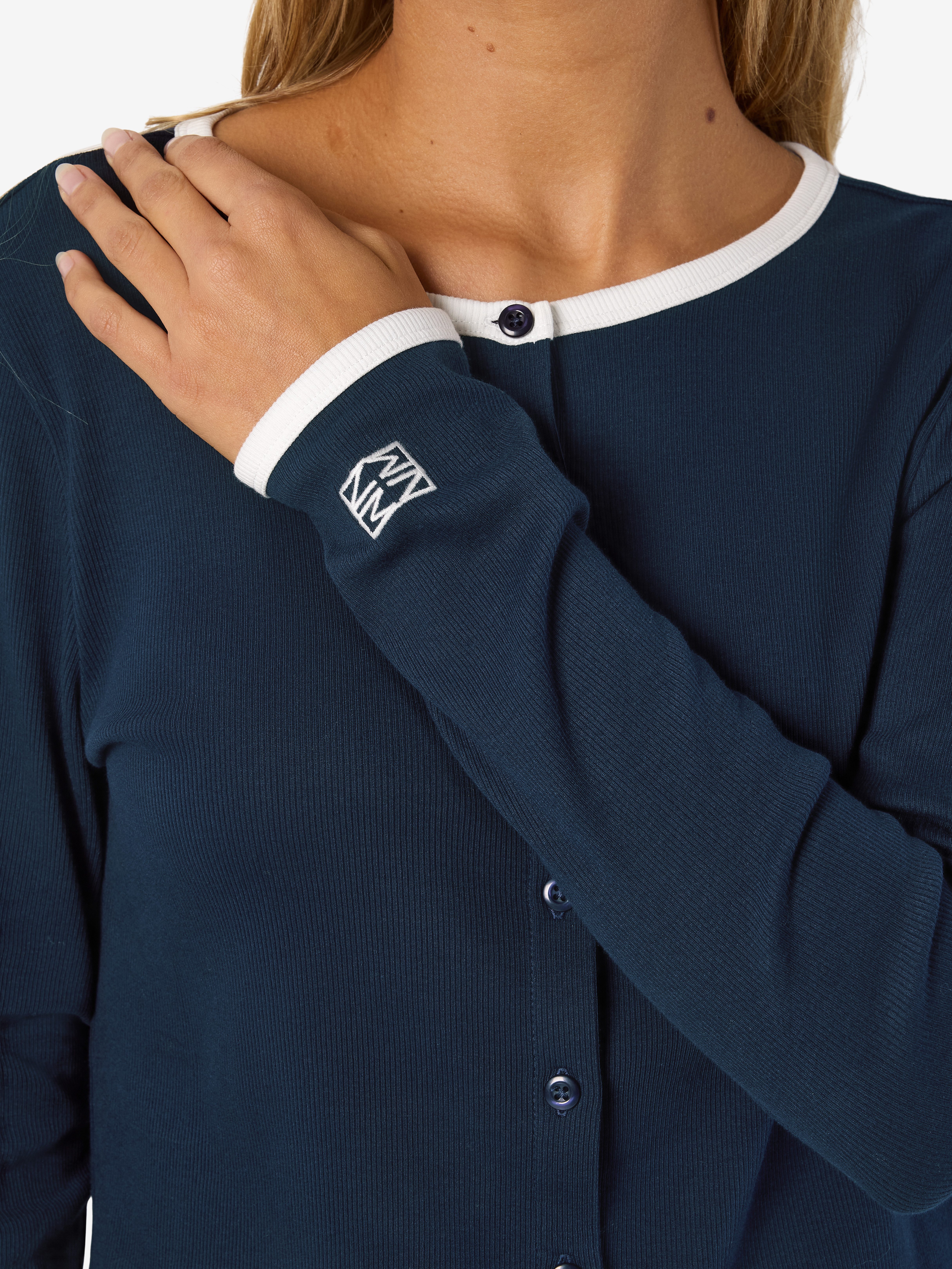 Noisy may Strickjacke NMJUDY L/S CONTRAST CARDIGAN JRSFWD NOOS