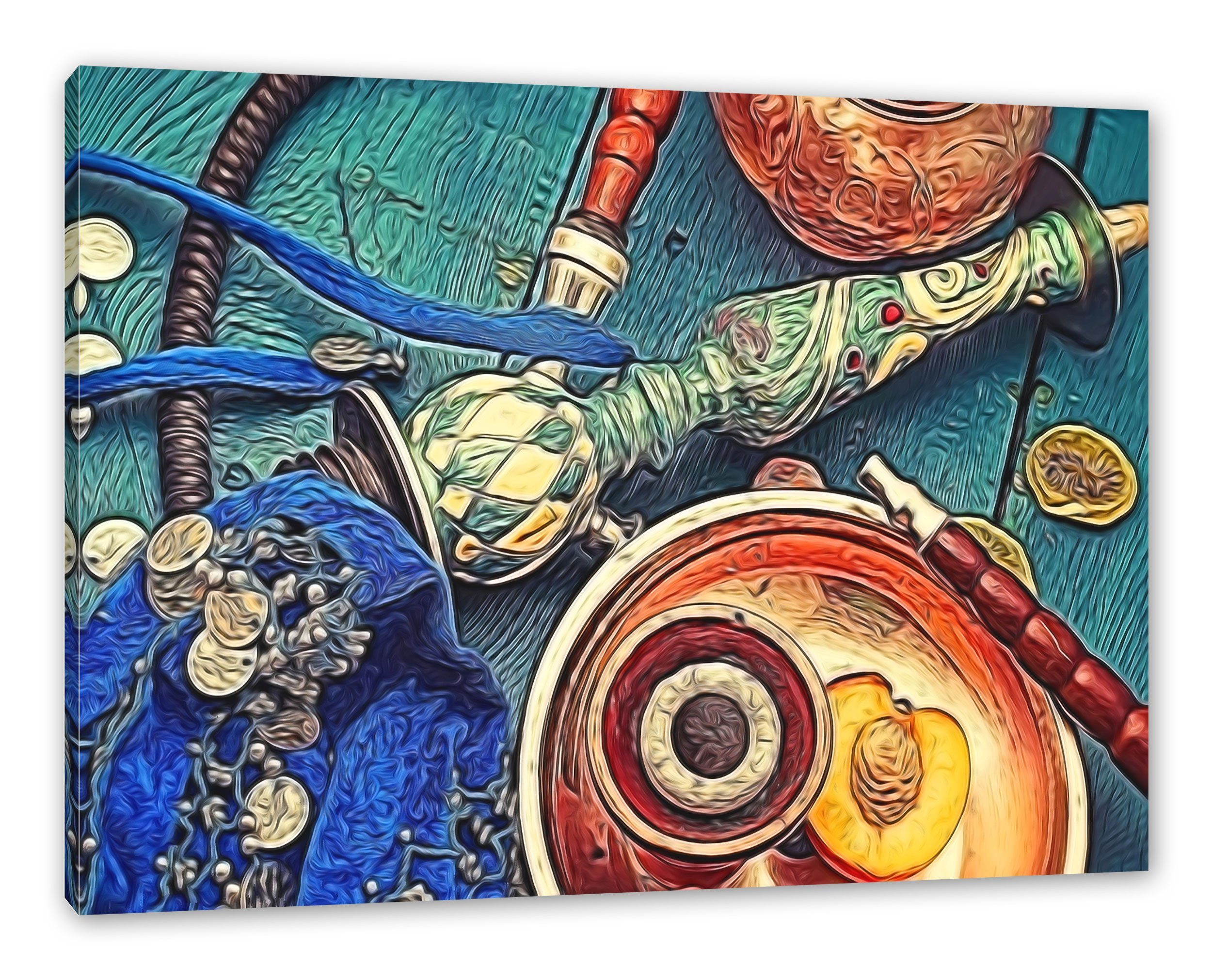 Pixxprint Leinwandbild Shisha mit Aprikose, Shisha mit Aprikose (1 St), Leinwandbild fertig bespannt, inkl. Zackenaufhänger