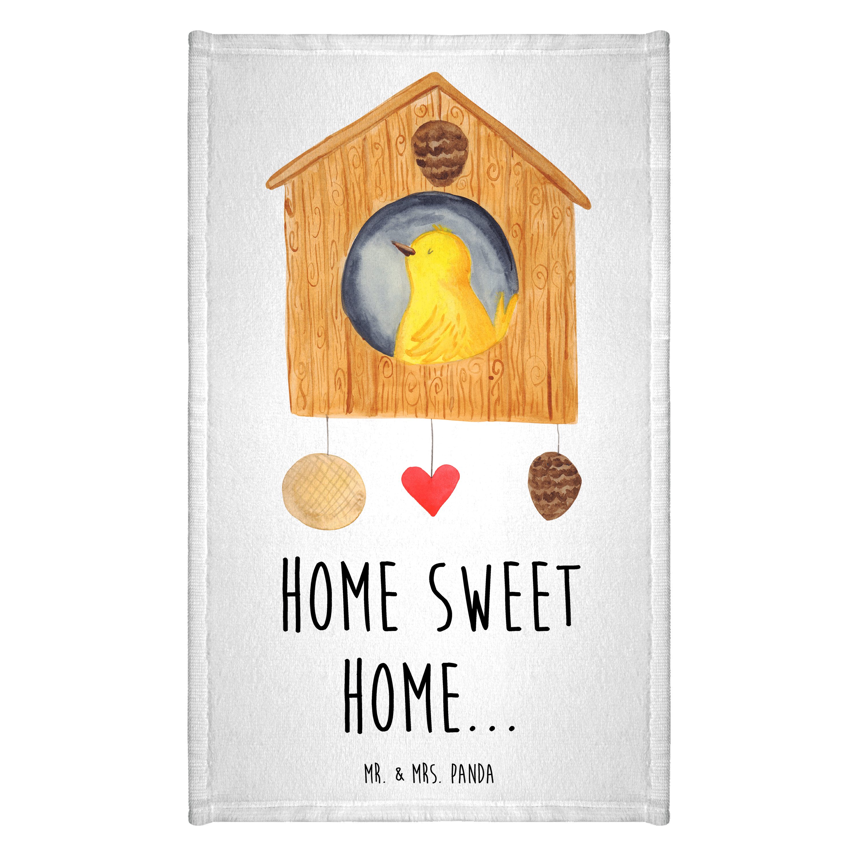 Handtuch Vogelhaus Home - Weiß - Geschenk, Sport Handtuch, Tiermotive, Reiseha