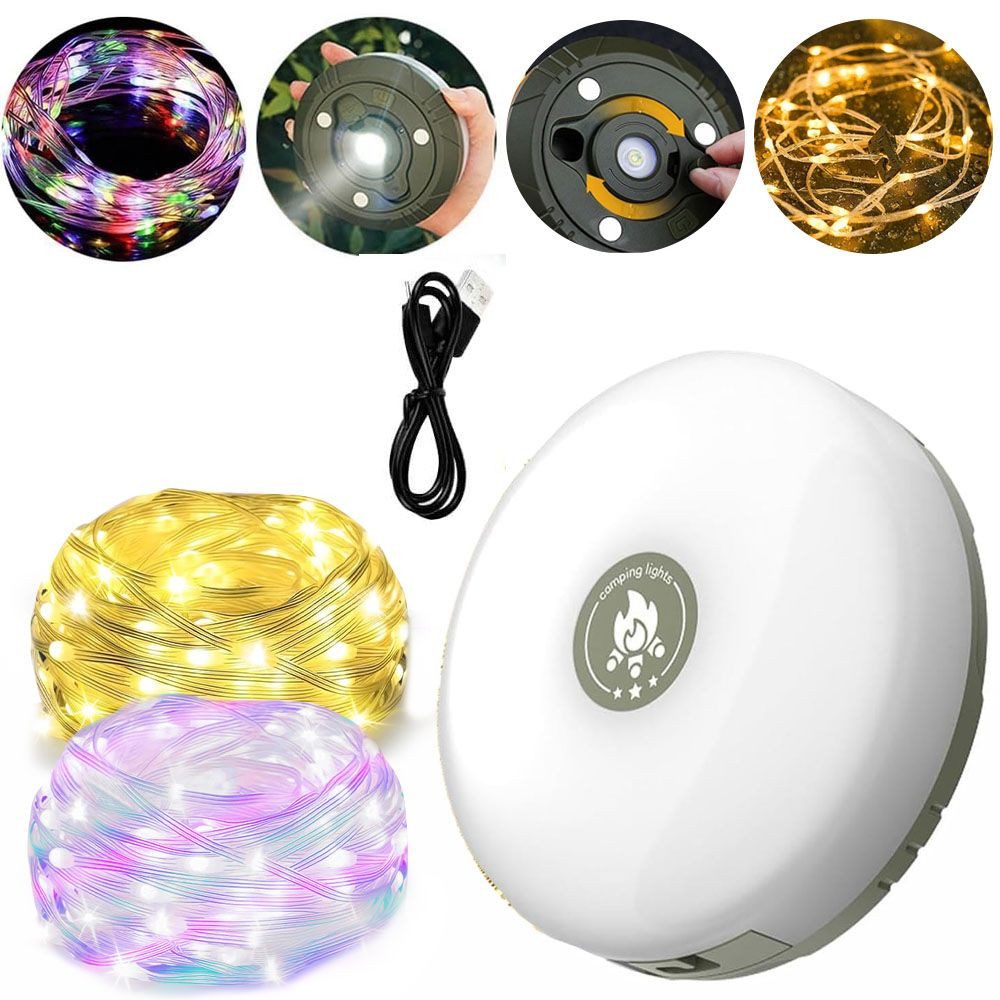 Taschenlampe Campinglampe mit LED Lichterkette,Tragbare Camping Lichterkette