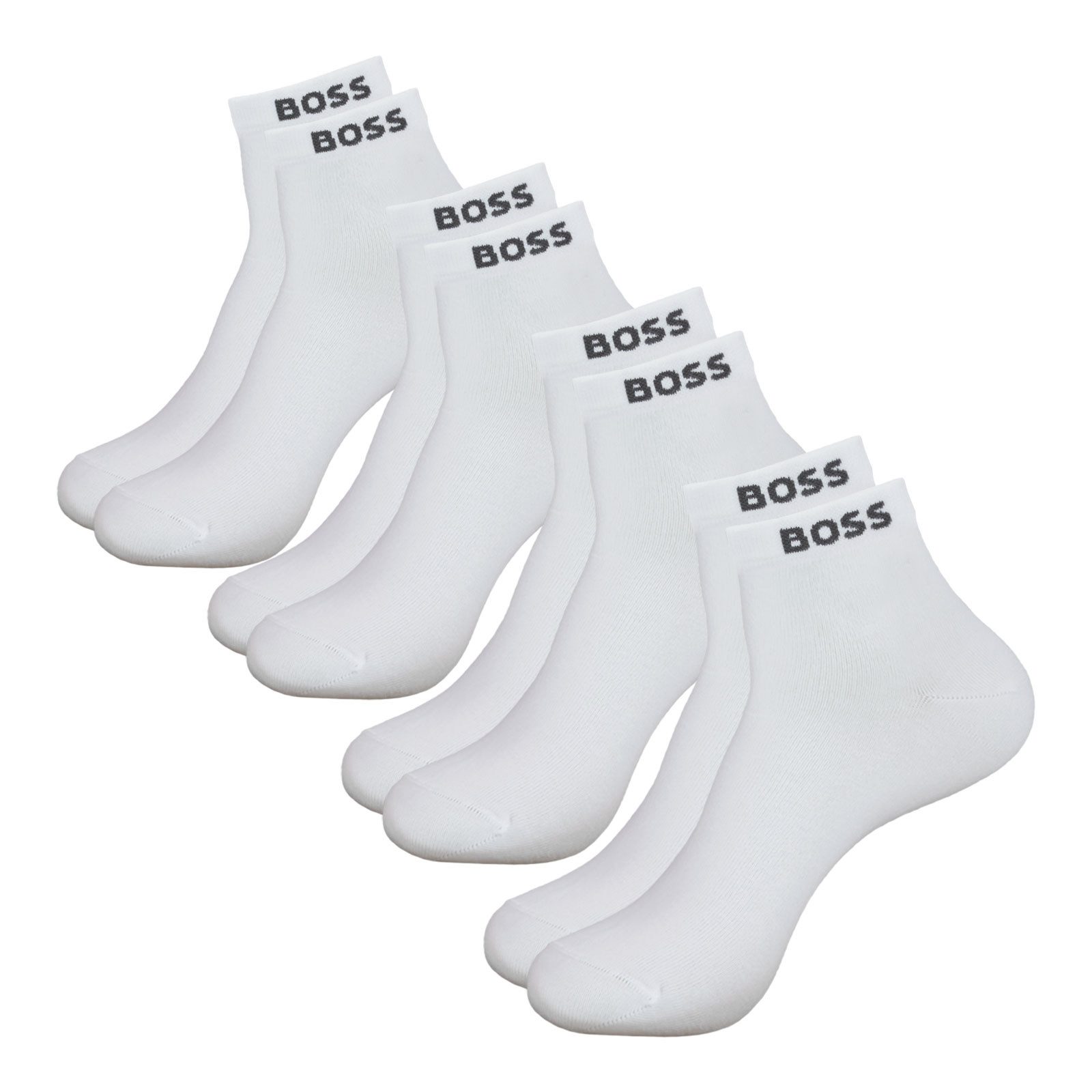 BOSS Freizeitsocken SH Uni CC (4-Paar) mit eingesticktem Markenschriftzug günstig online kaufen
