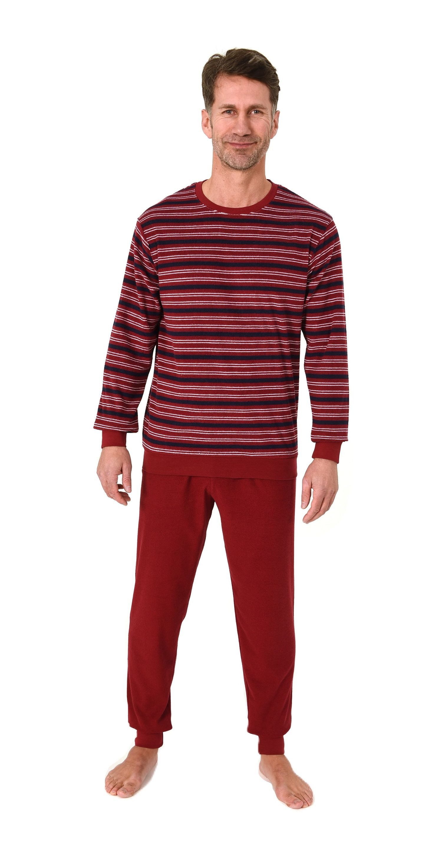 Normann Pyjama Normann Herren Frottee Schlafanzug Streifenlook – auch in Üb günstig online kaufen