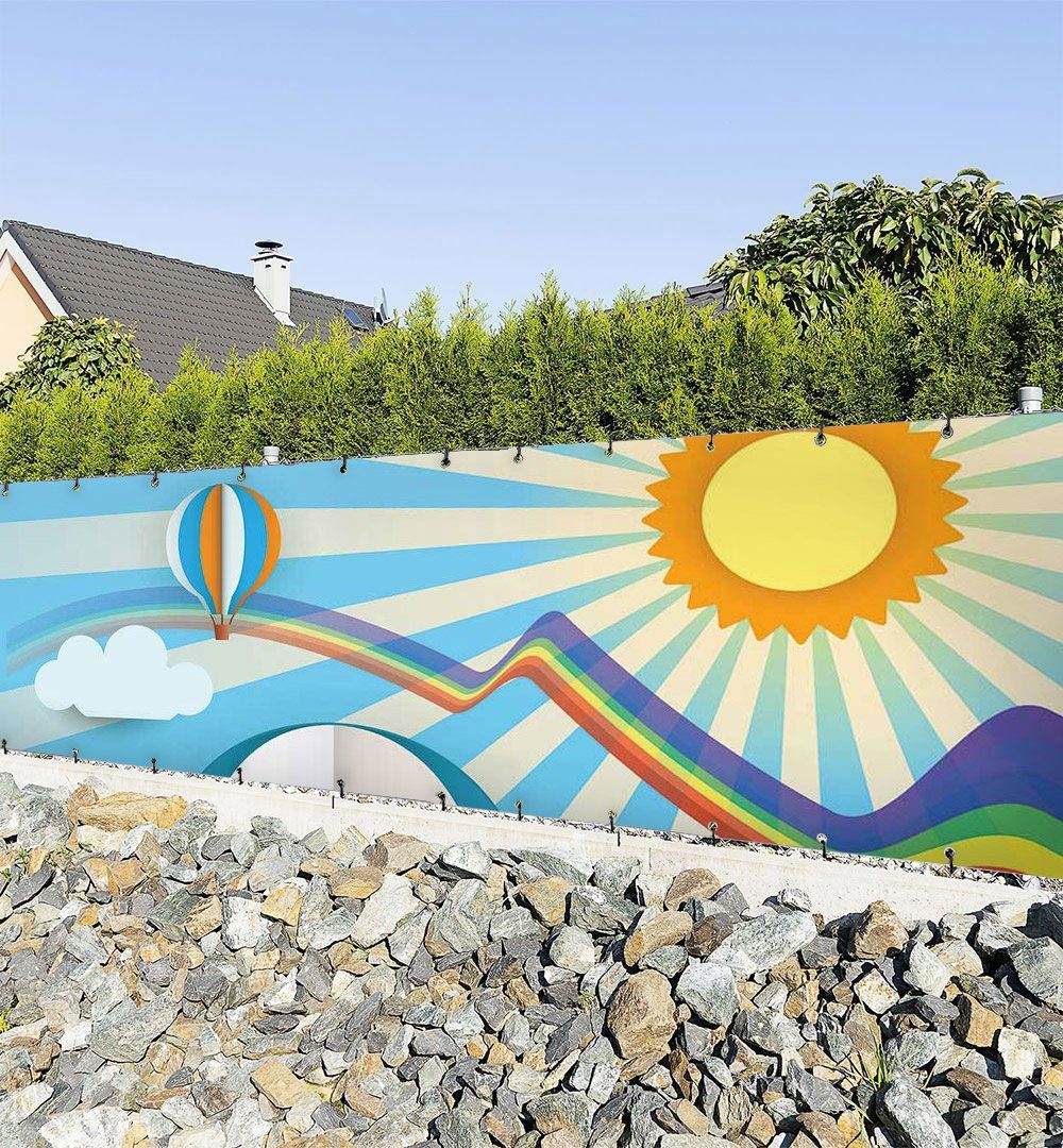 MyMaxxi Sichtschutzzaunmatten Zaunbanner Sonniger Heißluftballon Sichtschutz Garten Zaun, (Sonniger Heißluftballon)