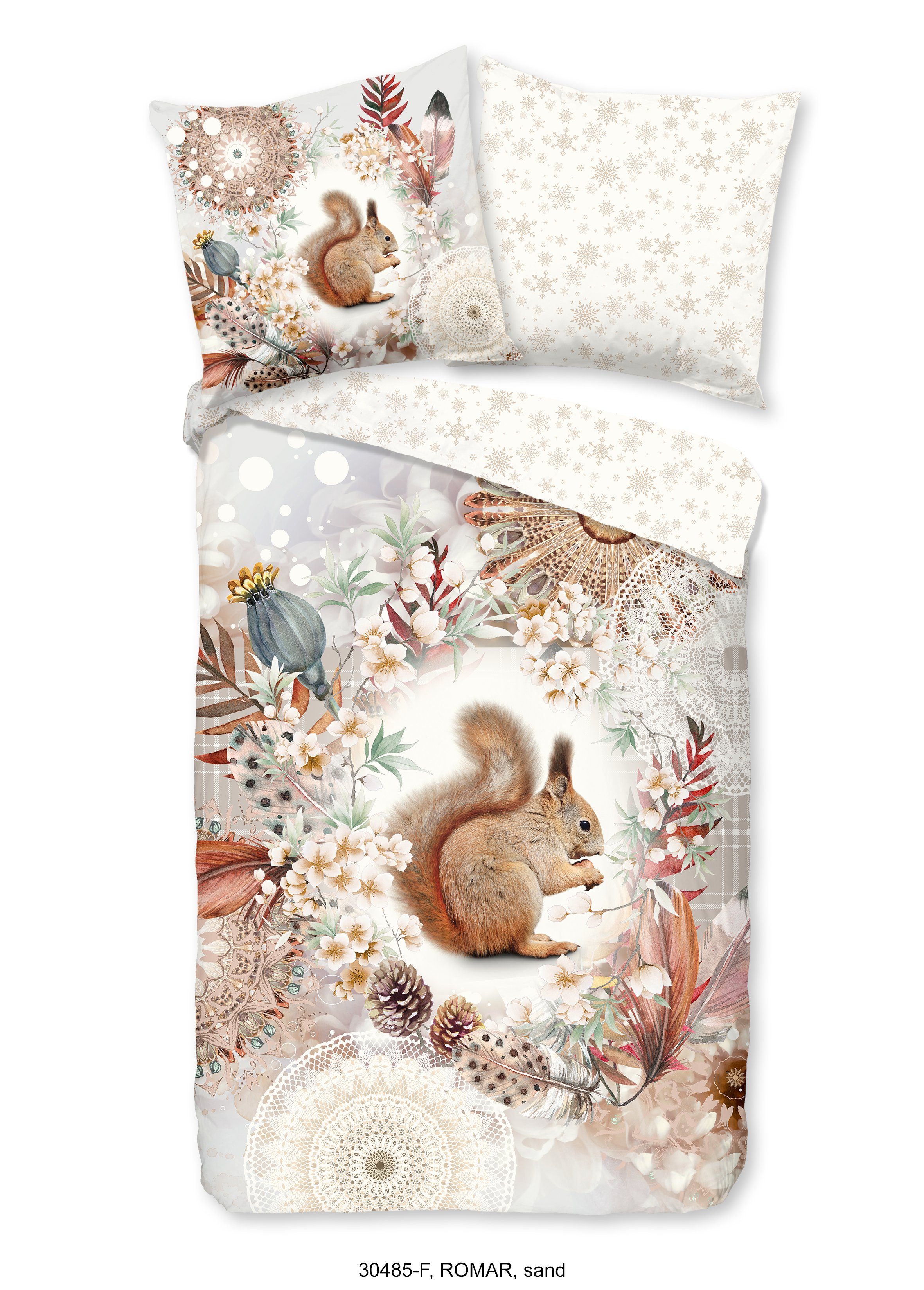 hip Bettwäsche Biber Bettwäsche 135 X 200 cm + 1 x 80 X 80 cm Romar natur, günstig online kaufen