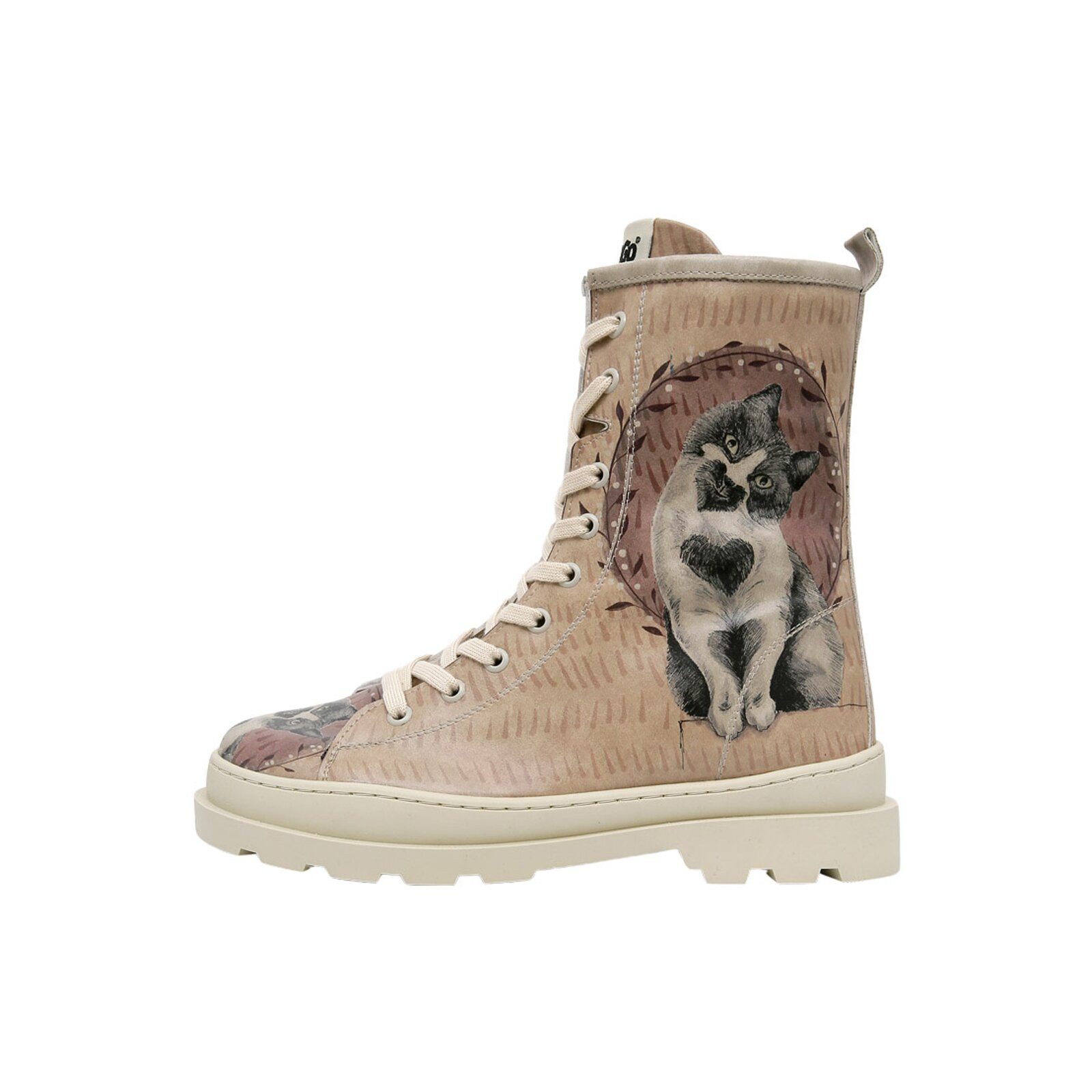 DOGO Gisele Schnürstiefel Boots Heart Cat Damen Stiefeletten Stiefelette Ha günstig online kaufen