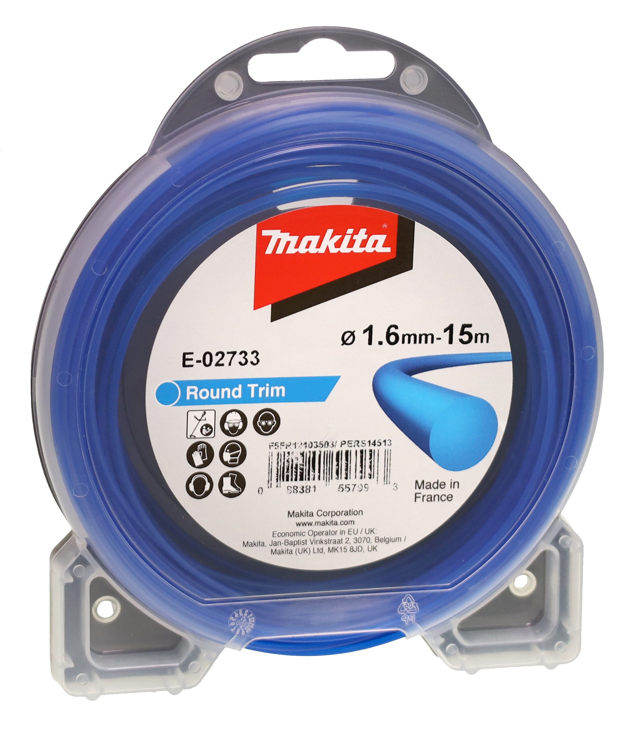 Makita Rasentrimmer-Ersatzspule Makita E-02733 Mähfaden 1,6mm. x 15m. für Rasentrimmern