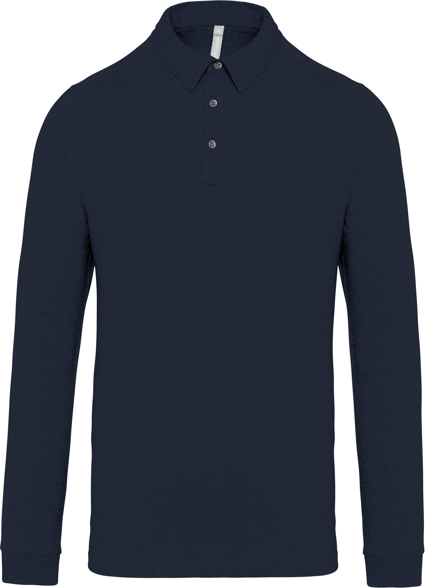 Kariban Langarm-Poloshirt Langarm-Polohemd für Herren aus Jersey günstig online kaufen