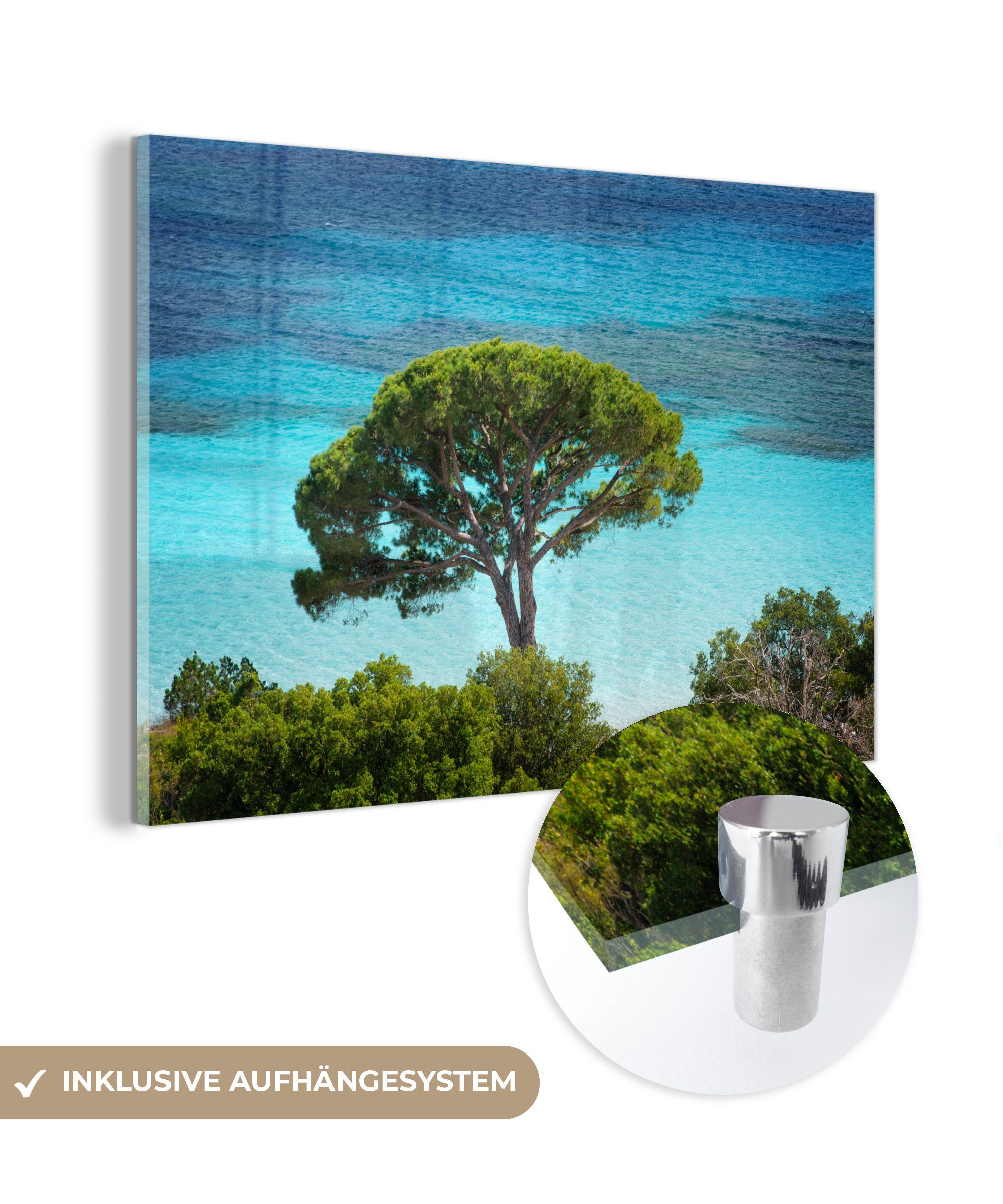 & auf Keltischer Acrylglasbilder St), Schlafzimmer Acrylglasbild MuchoWow (1 Strand Korsika, Wohnzimmer