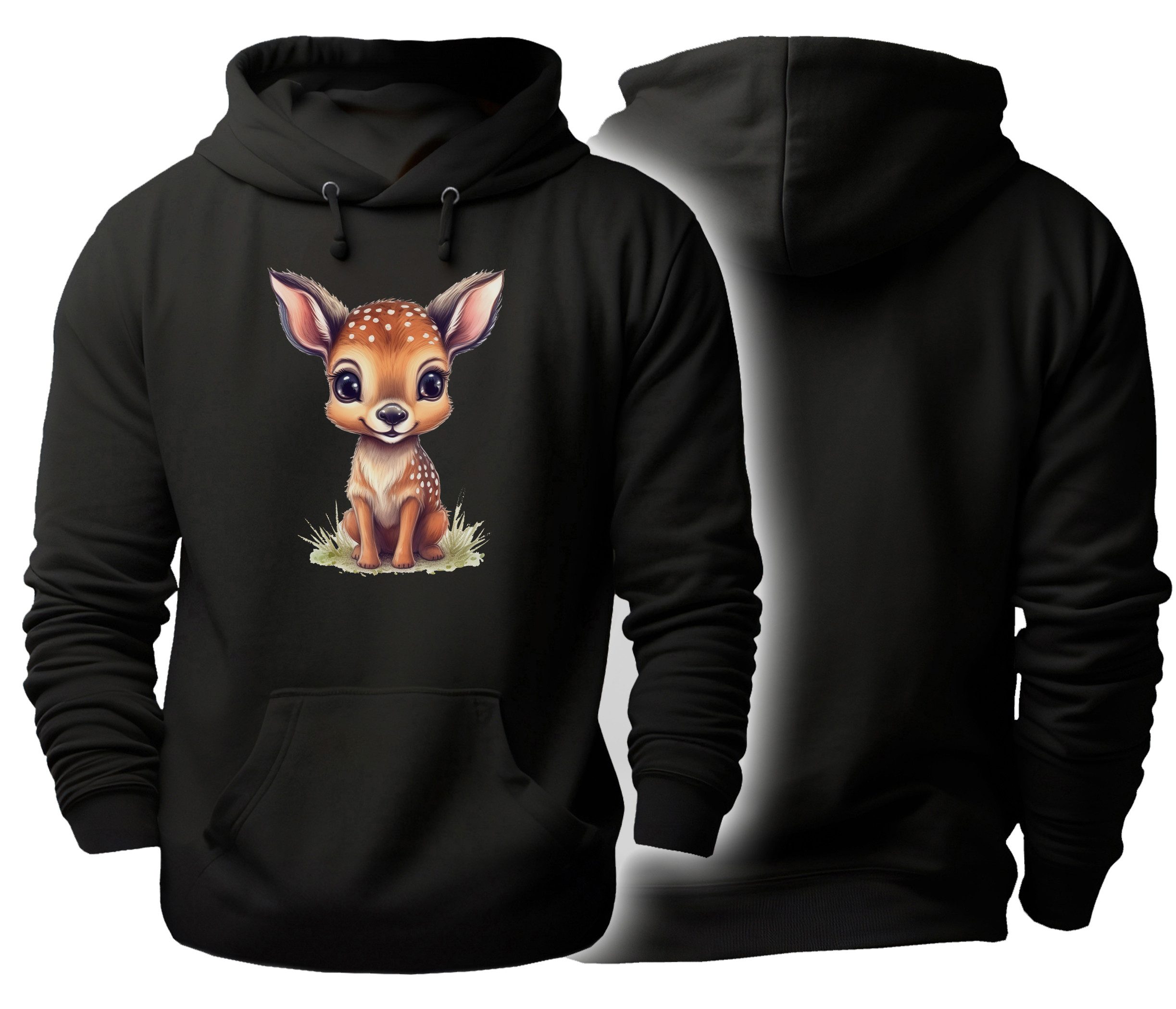 Hoodie Wildtier Kapuzen Pulli - Reh