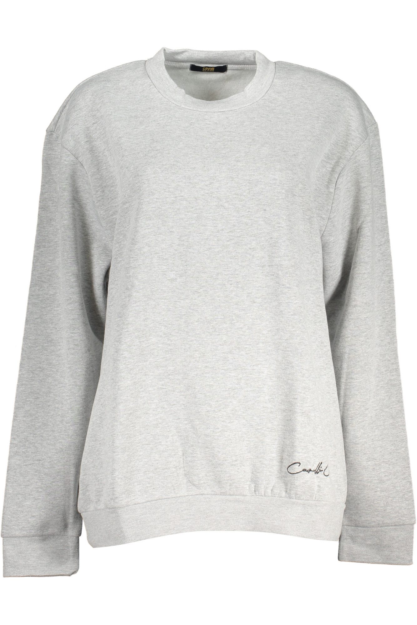 Cavalli Class Sweatshirt Elegantes Damen Langarm-Sweatshirt Grau mit