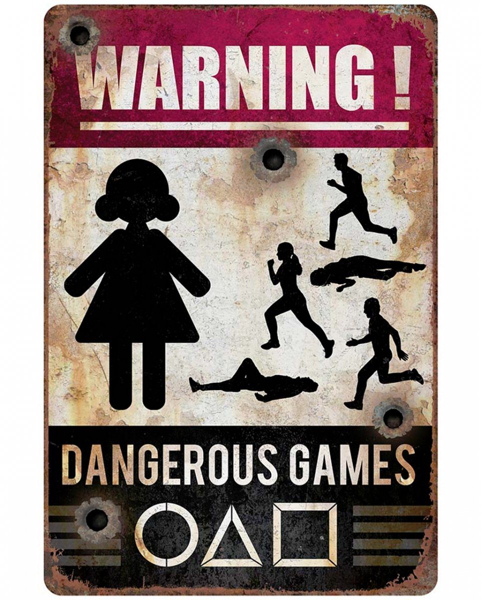 Hängedekoration Horror-Shop Warnschild Dangerous cm Halloween 24x36 Games