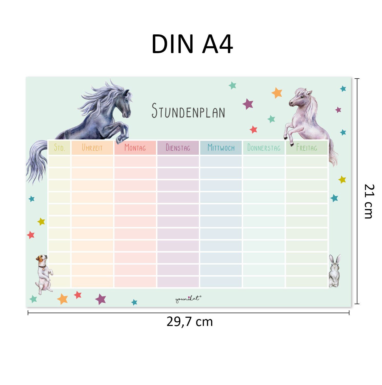 younikat Schülerkalender Stundenpläne in pastell Motiven, Selbstklebend