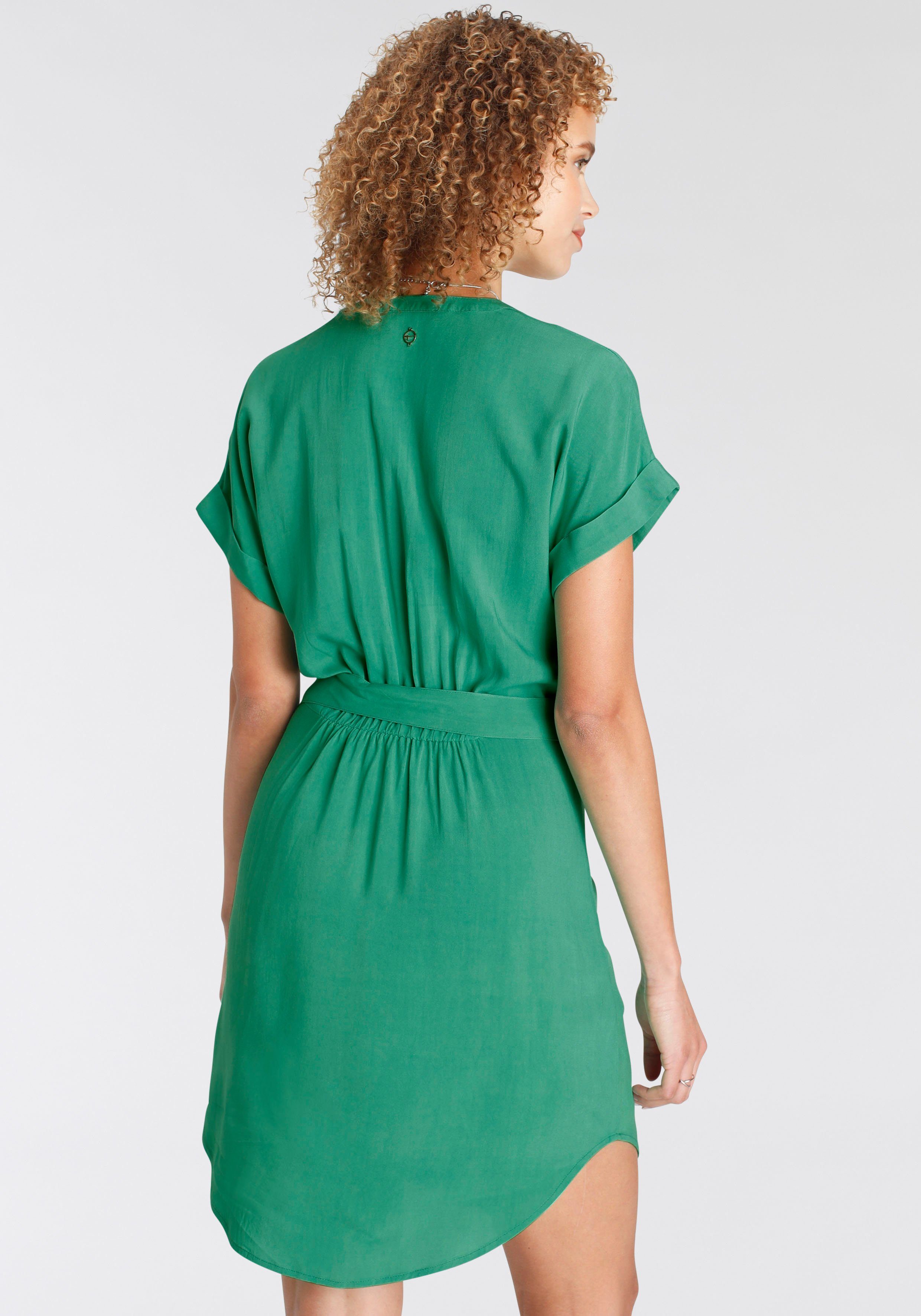 Tamaris Hemdblusenkleid mit Bindegürtel, Lässige Form mit leicht  ausgestelltem Saum | Jerseykleider