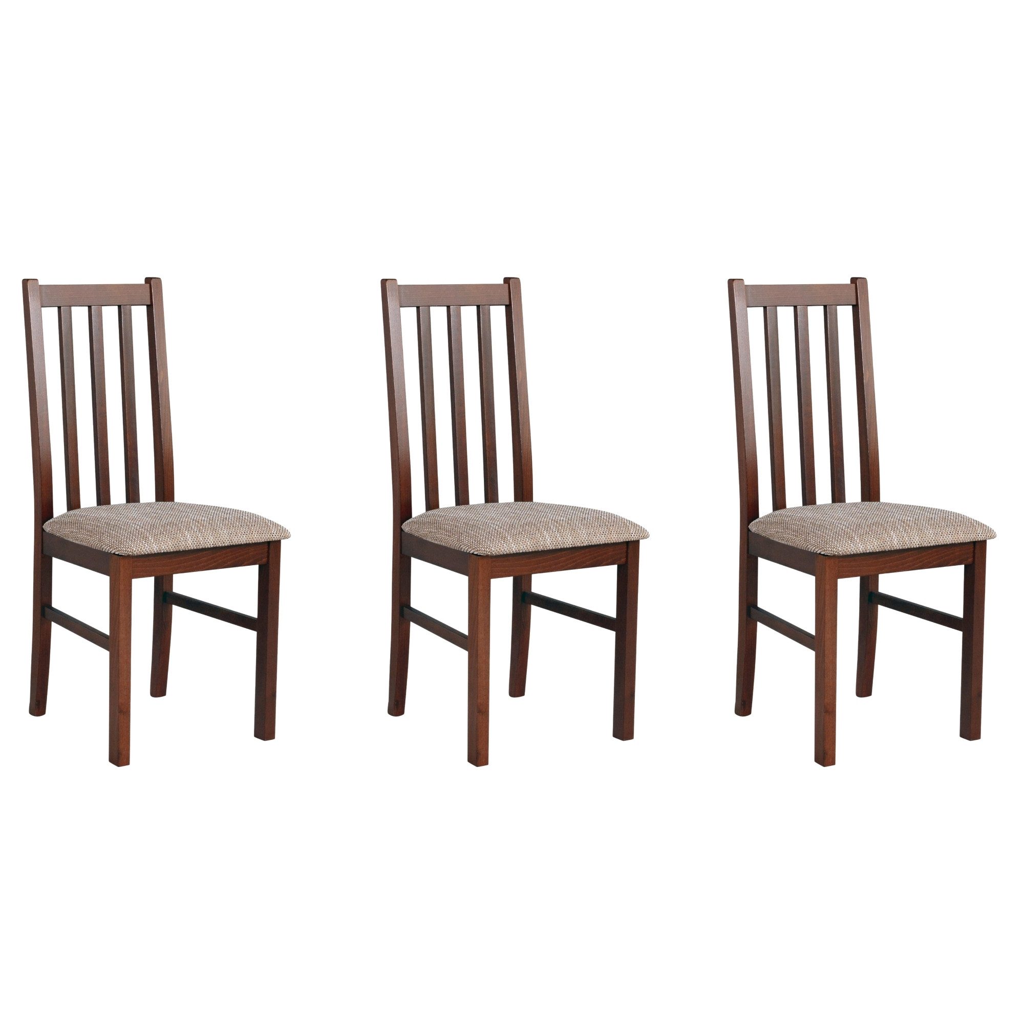 MOEBLO Stuhl BESO 10 (Eleganter Massivholz-Stuhl – zeitloses Design und hoher Sitzkomfort für stilvolle Wohnräume Polsterstühle, Holzstühle, Esszimmerstühle, Massivholz, 3 St), (BxHxT):43x97x40cm