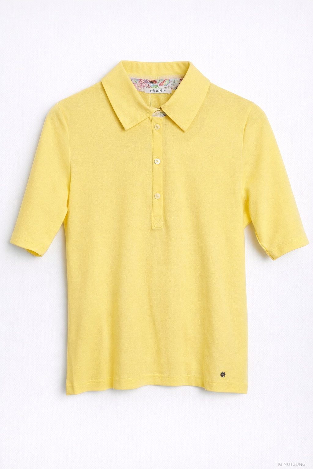 efixelle Kurzarmhemd EFIXELLE Polo 1/2 Arm Feinripp BW merc. sun