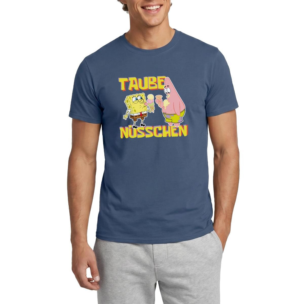 Spreadshirt T-Shirt SpongeBob Schwammkopf Taube Nüsschen Patrick Eis Männer T-Shirt (1-tlg)
