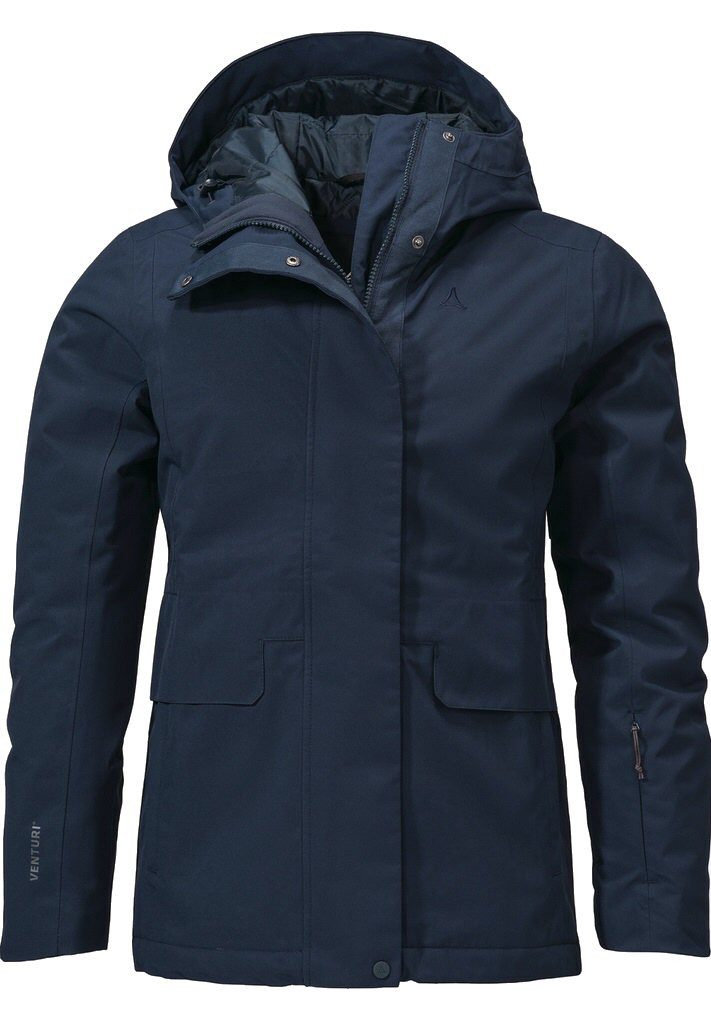 Schöffel Winterjacke Insulated Antwerpen (Kapuze, wasserdicht, atmungsaktiv) dunkelblau