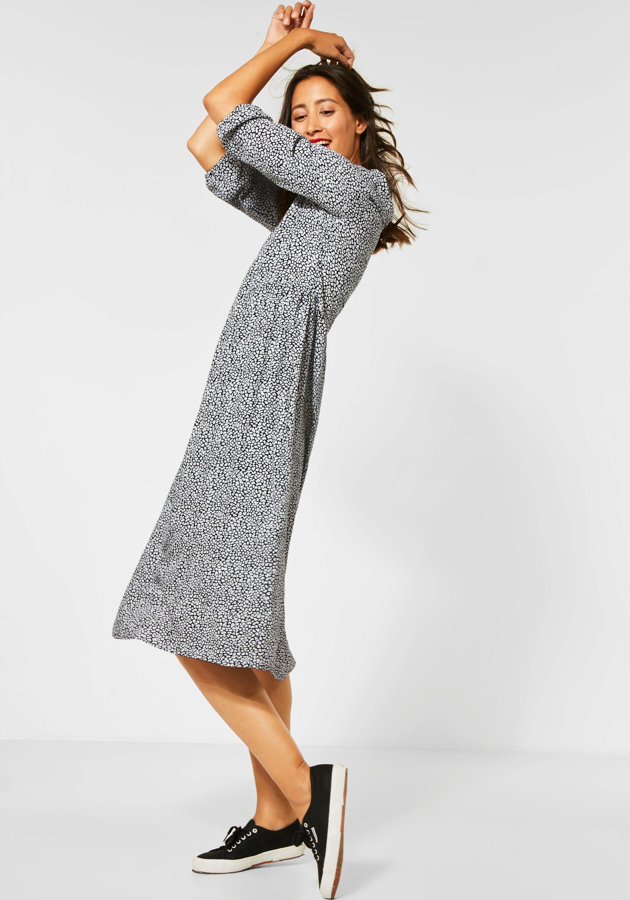 STREET ONE Midikleid mit elastischem Armarbschluss OTTO