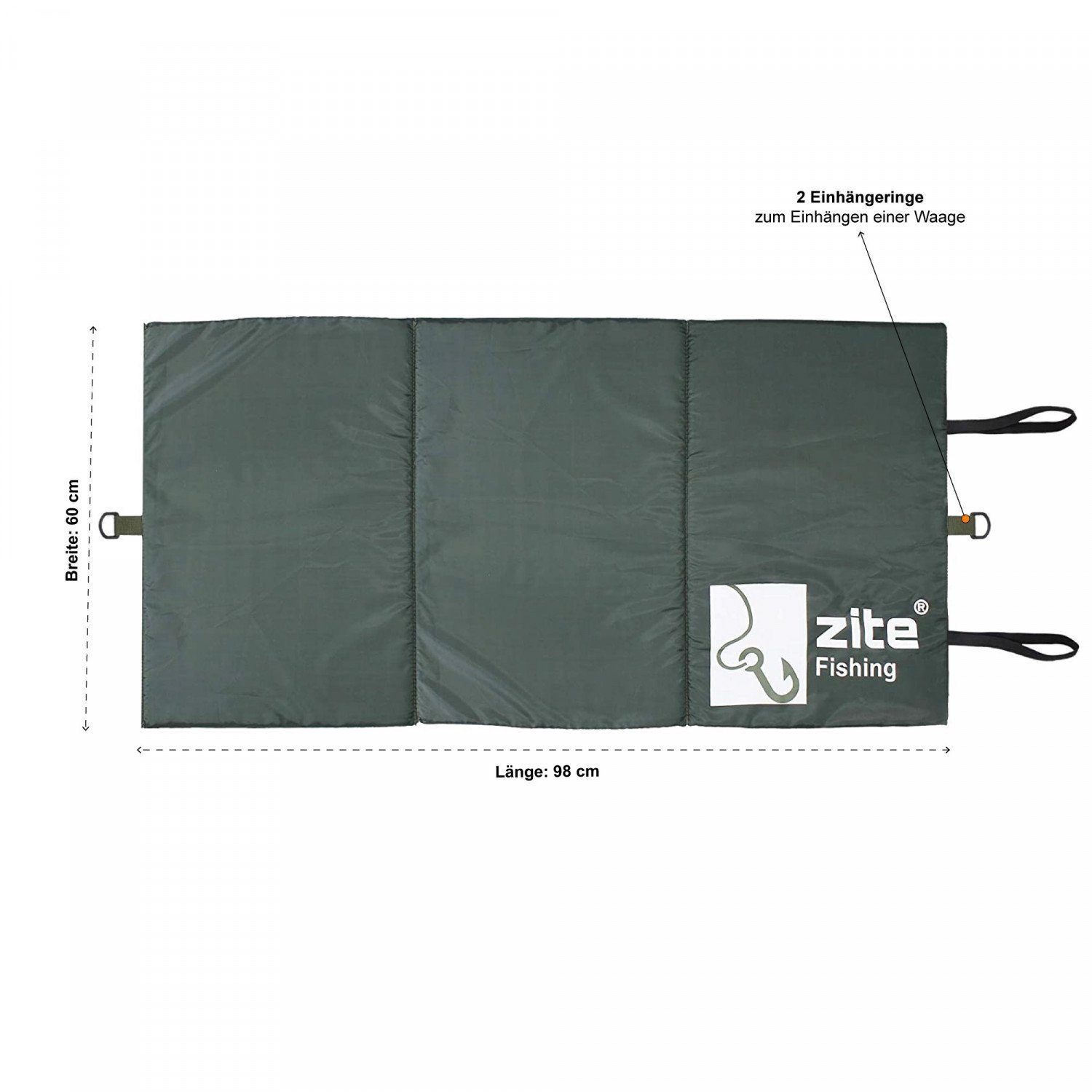 Zite Sportmatte Karpfen Angeln, Abhakmatte Aufrollbar 100x60cm