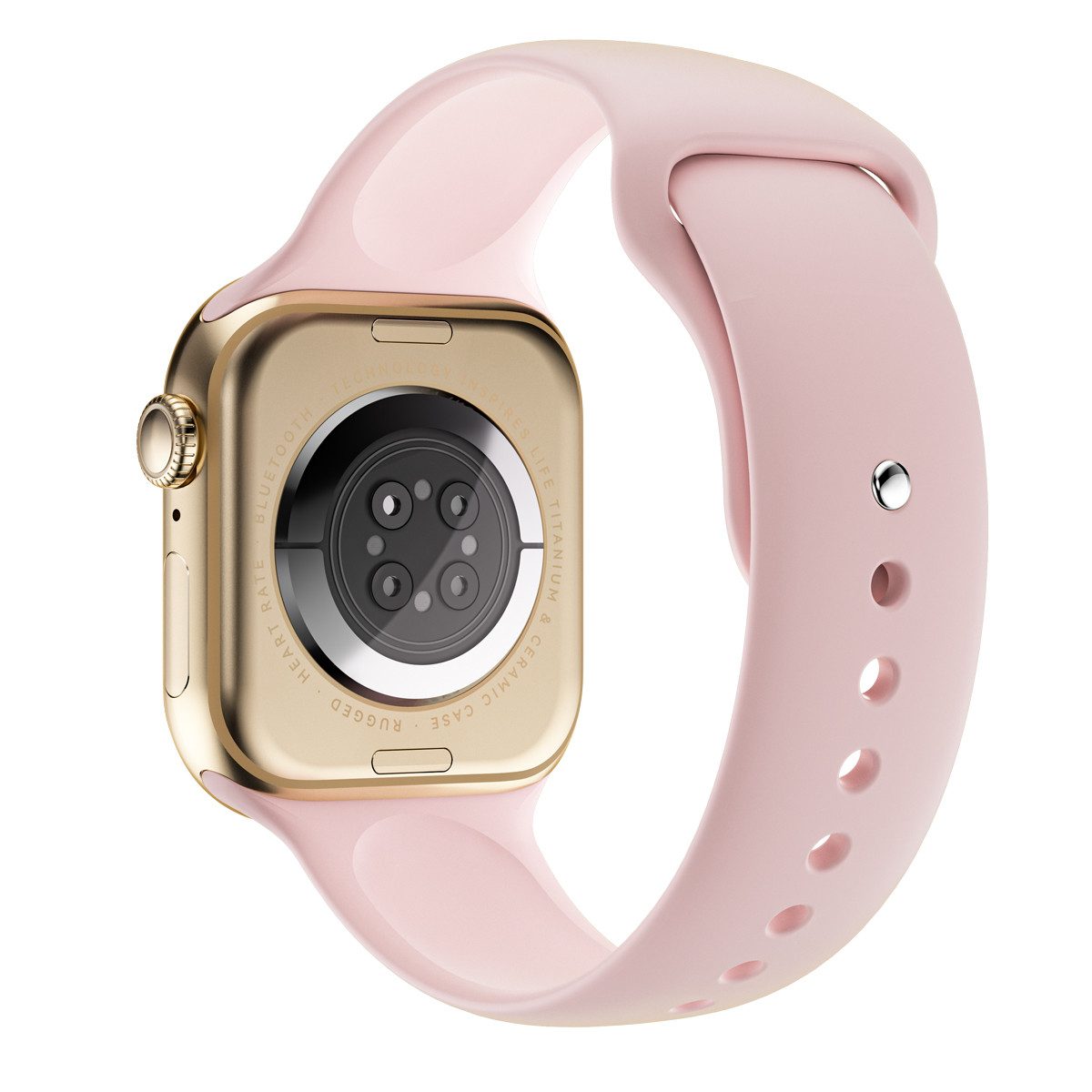 Platinet PSMART10 Smartwatch (4,7 cm/1,85 Zoll), AMOLED Display mit Gesundheitsfunktionen und langer Akkulaufzeit Rosegold
