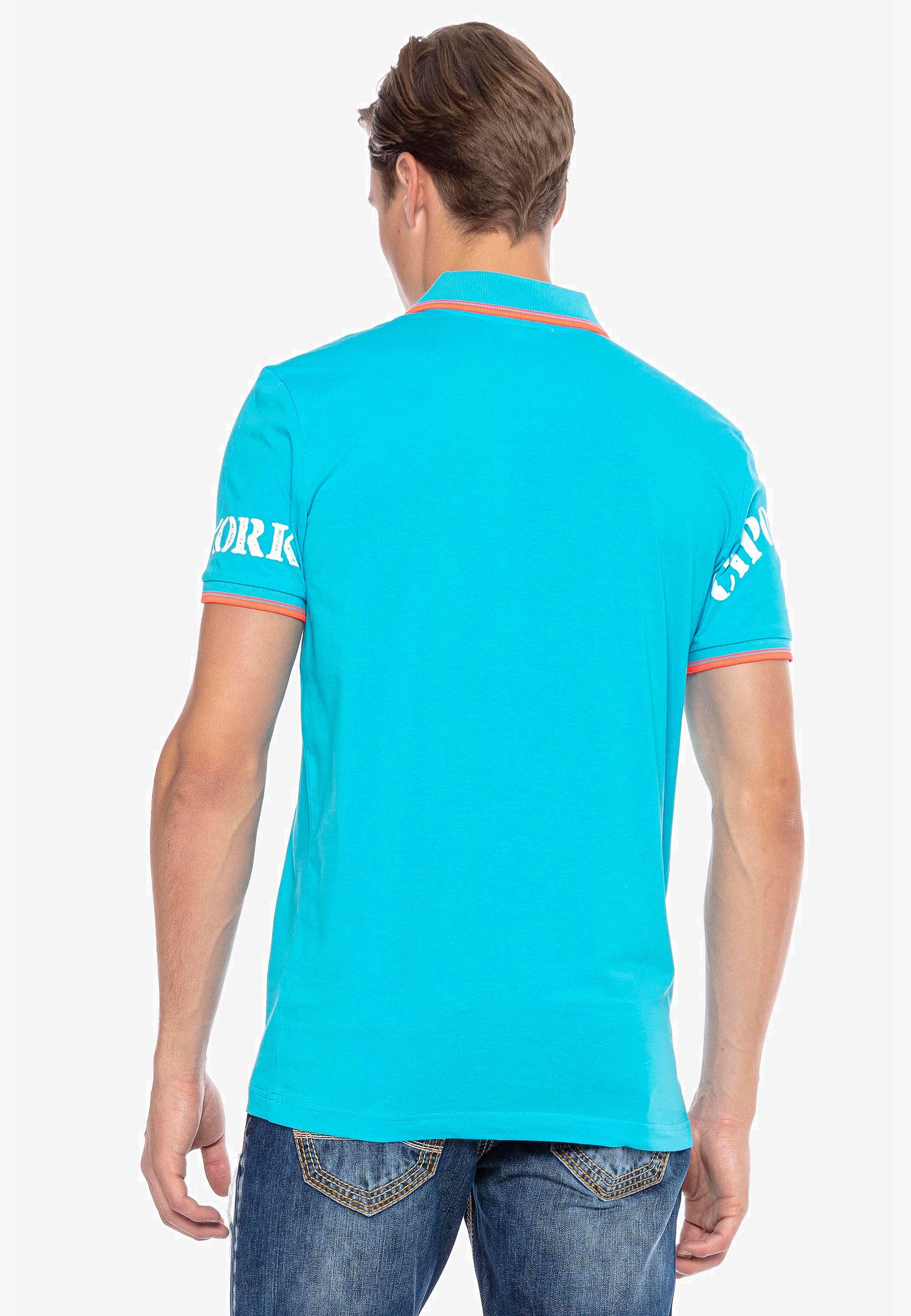 trendigem Baxx türkis Print Poloshirt Cipo & mit