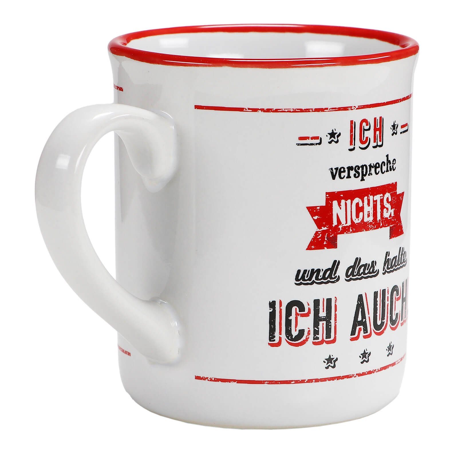 Out of the Blue Tasse Kaffee Tasse Becher - Aufdruck: Ich verspreche nichts ..., Steingut