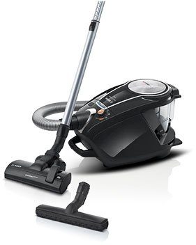 BOSCH Bodenstaubsauger Serie 8 ProSilence BGS7MS64, Hygiene-Filter, 10 Jahre Motorgarantie, 800 W, beutellos, Hartbodendüse, hohe Saugkraft, langes Kabel, extrem leise, schwarz