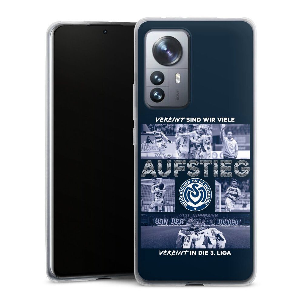 DeinDesign Handyhülle MSV Duisburg Aufstieg Offizielles Lizenzprodukt, Xiaomi 12 Pro 5G Slim Case Silikon Hülle Ultra Dünn Schutzhülle