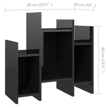 furnicato Sideboard Regalschrank Hochglanz-Schwarz 60x26x60 cm Holzwerkstoff