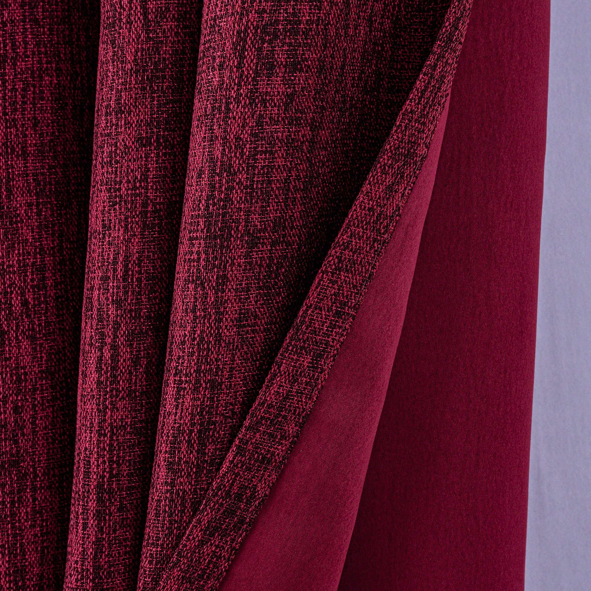 Brilliant Gardine / Grobgewebt / Bordeaux / Öse / 140x245cm / Blickdicht / #9001, Blickdicht