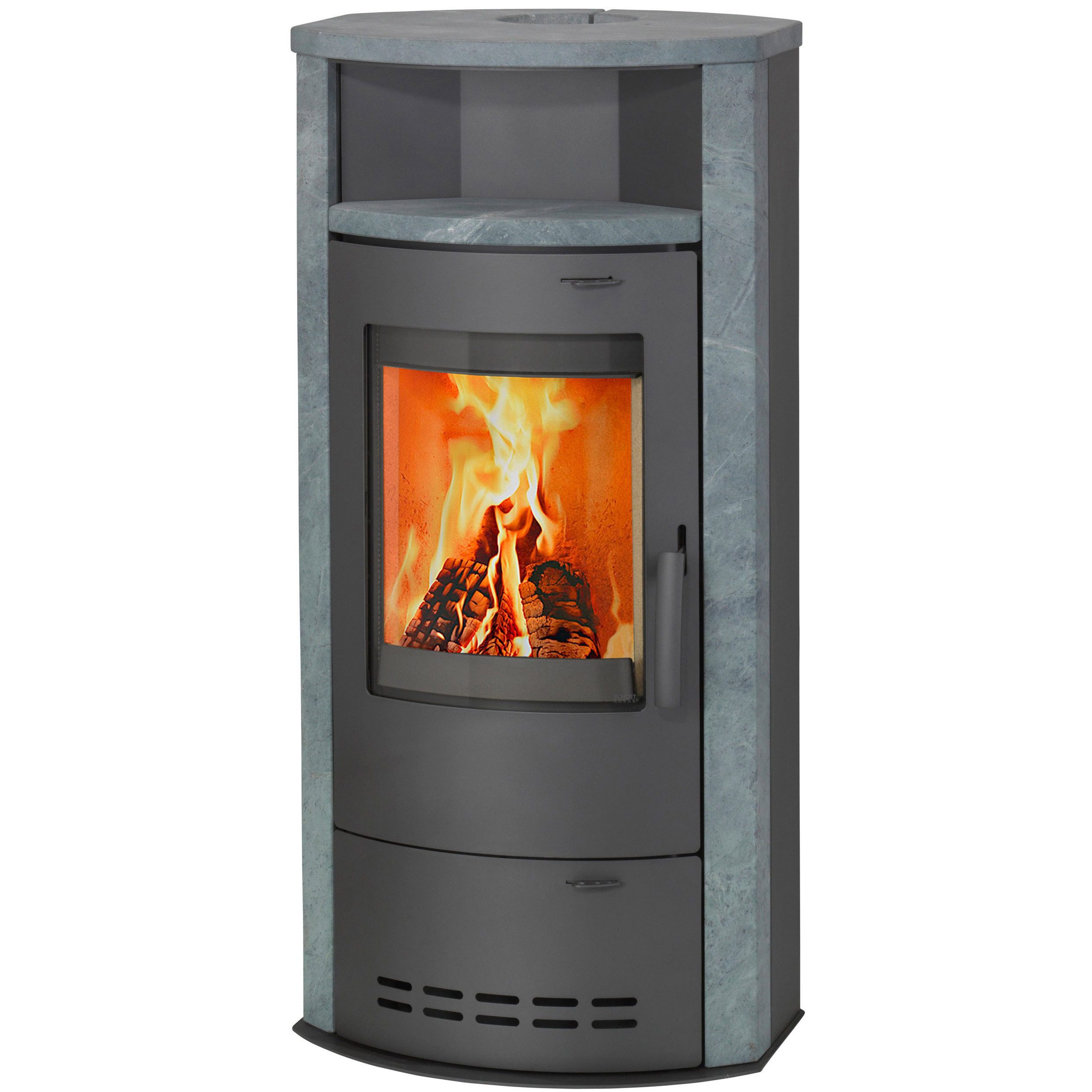 Thermia Kaminofen Hamburg V4 gussgrau/Naturstein, 7 kW, Dauerbrand günstig online kaufen